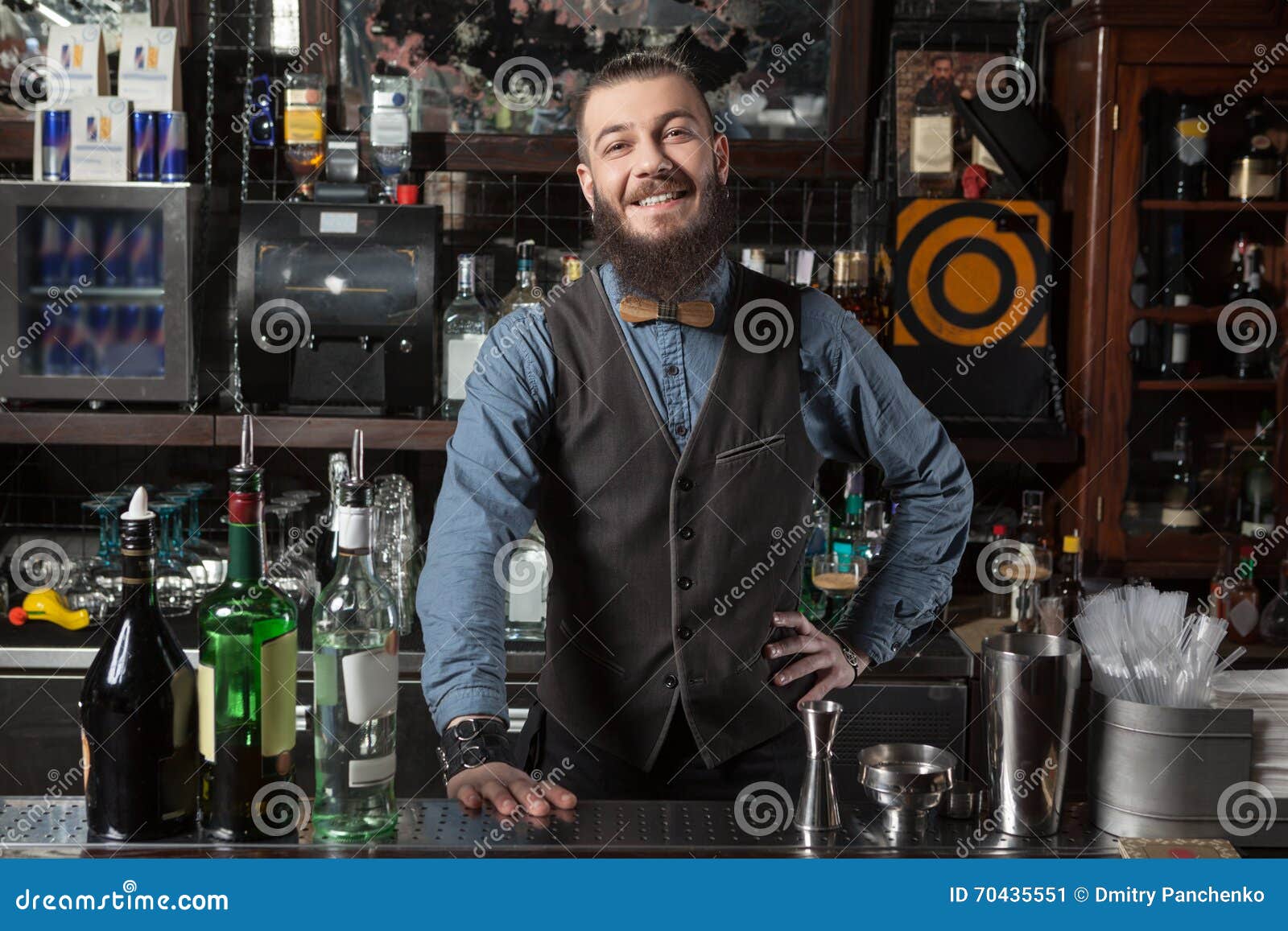 Barman at work. stock image. Image of alcohol, happy - 70435551