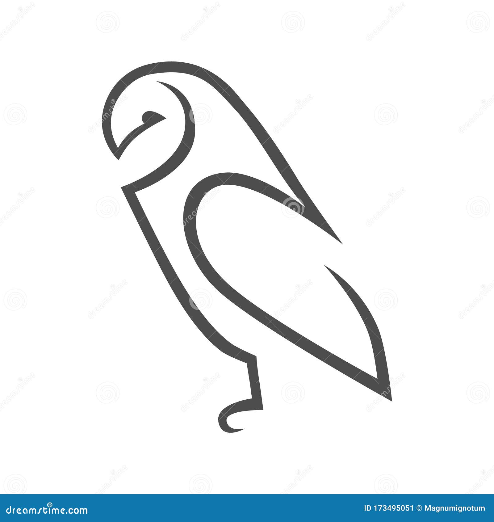 Barn Owl Symbol on White Backdrop Stock Vector - Illustration of nature