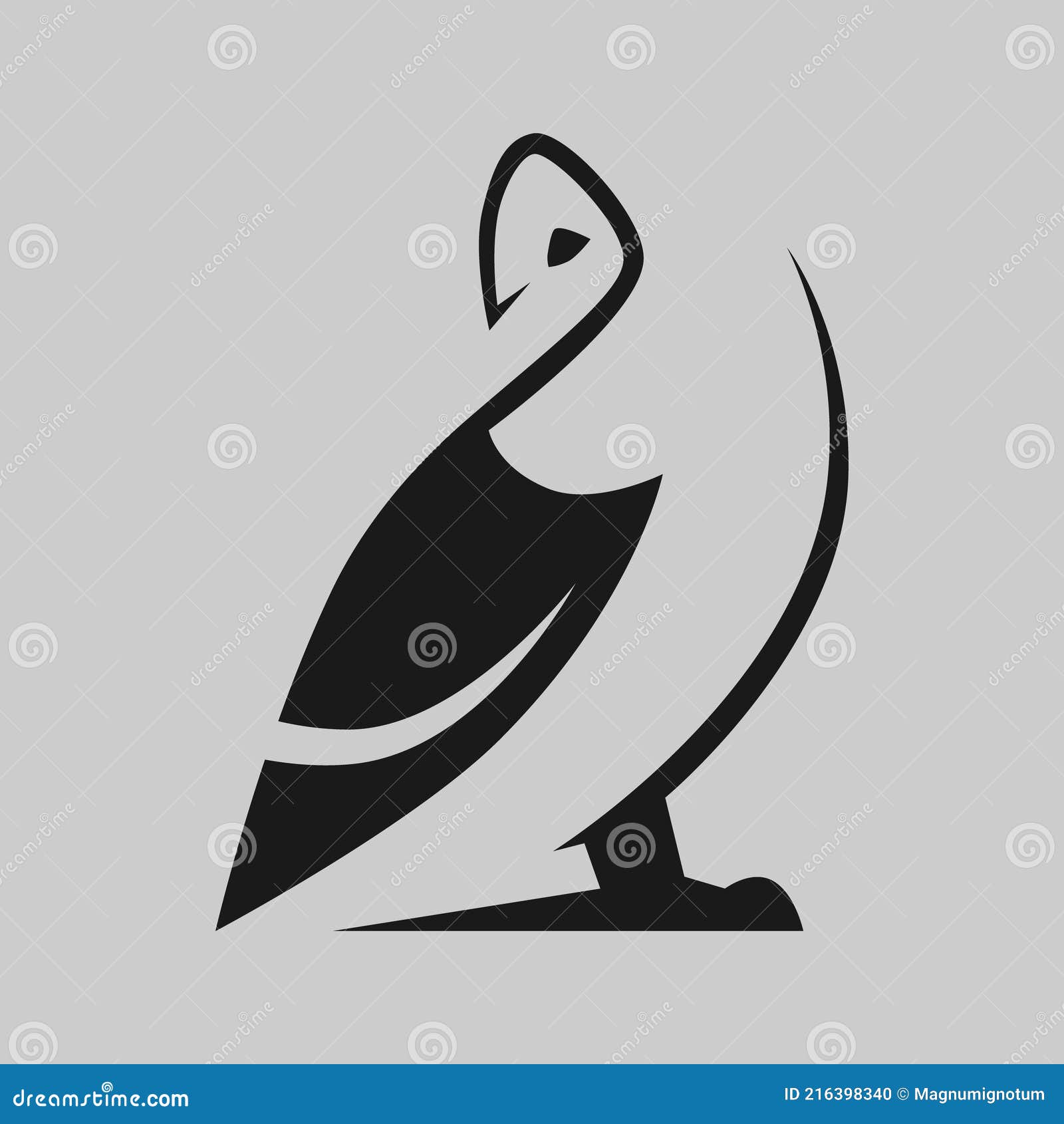 Barn Owl Symbol on Gray Backdrop Stock Vector - Illustration of logo