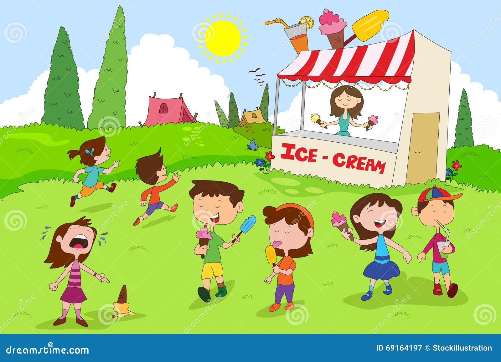 Barn Som Tycker Om Koloniaktiviteter Vektor Illustrationer