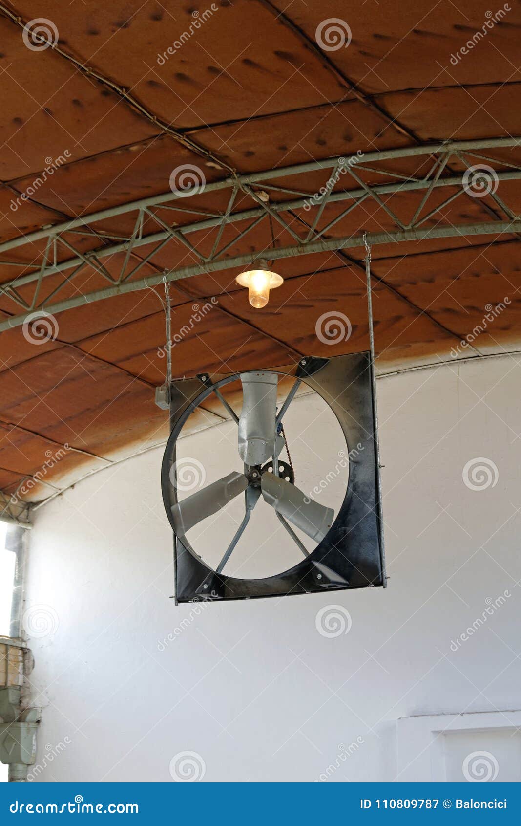 Barn Ventilation Fan stock image. Image of axial, turbine 110809787