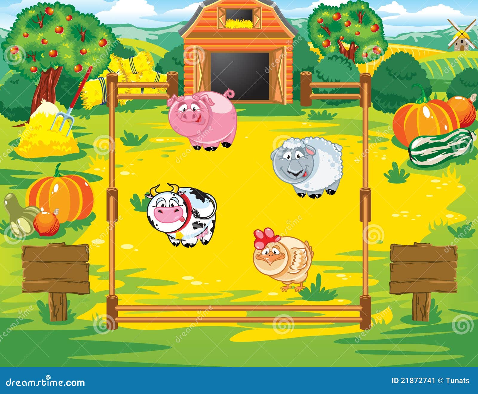 Barnyard Cartoon Vector 21872741