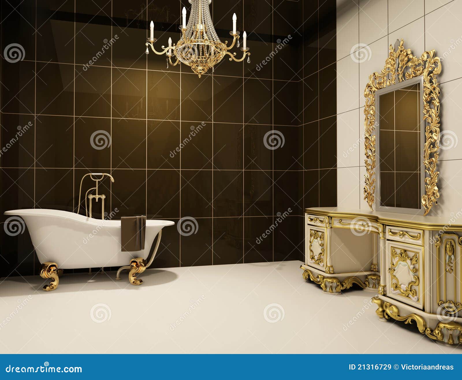 Barocke Mbel Im Badezimmer Lizenzfreie Stockbilder Bild 21316729