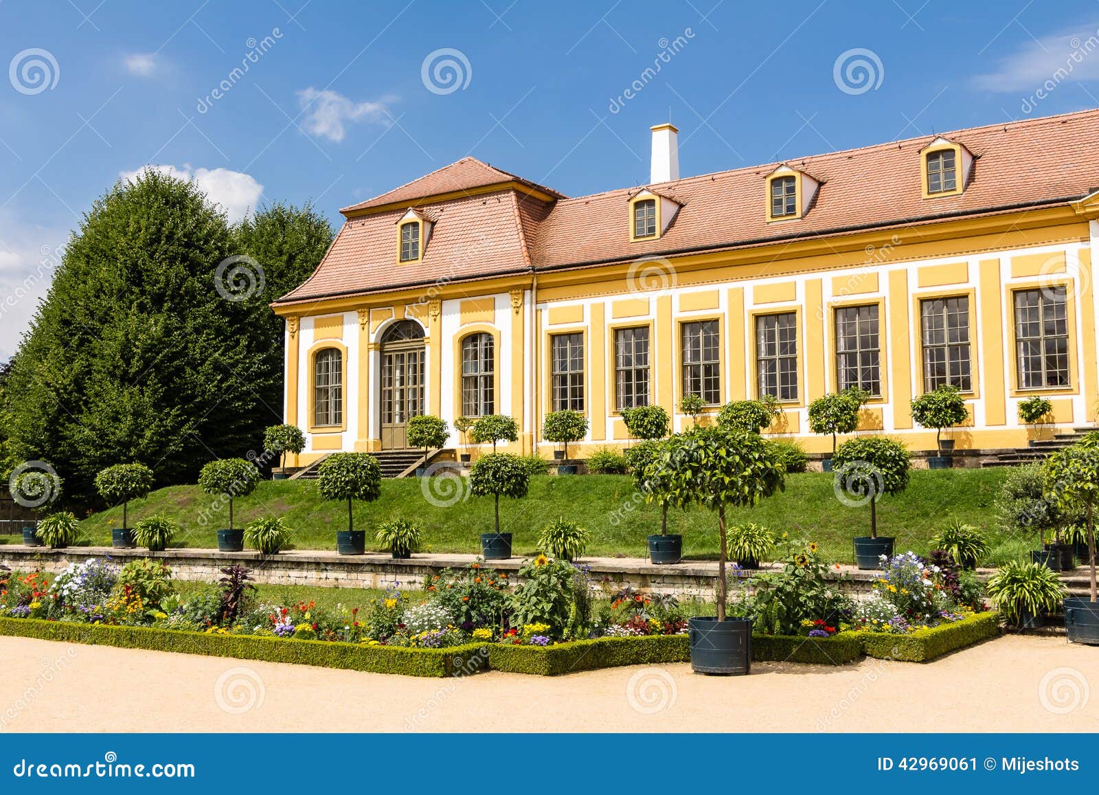 Barocker Garten Und Friedrich Palace Stockbild Bild von