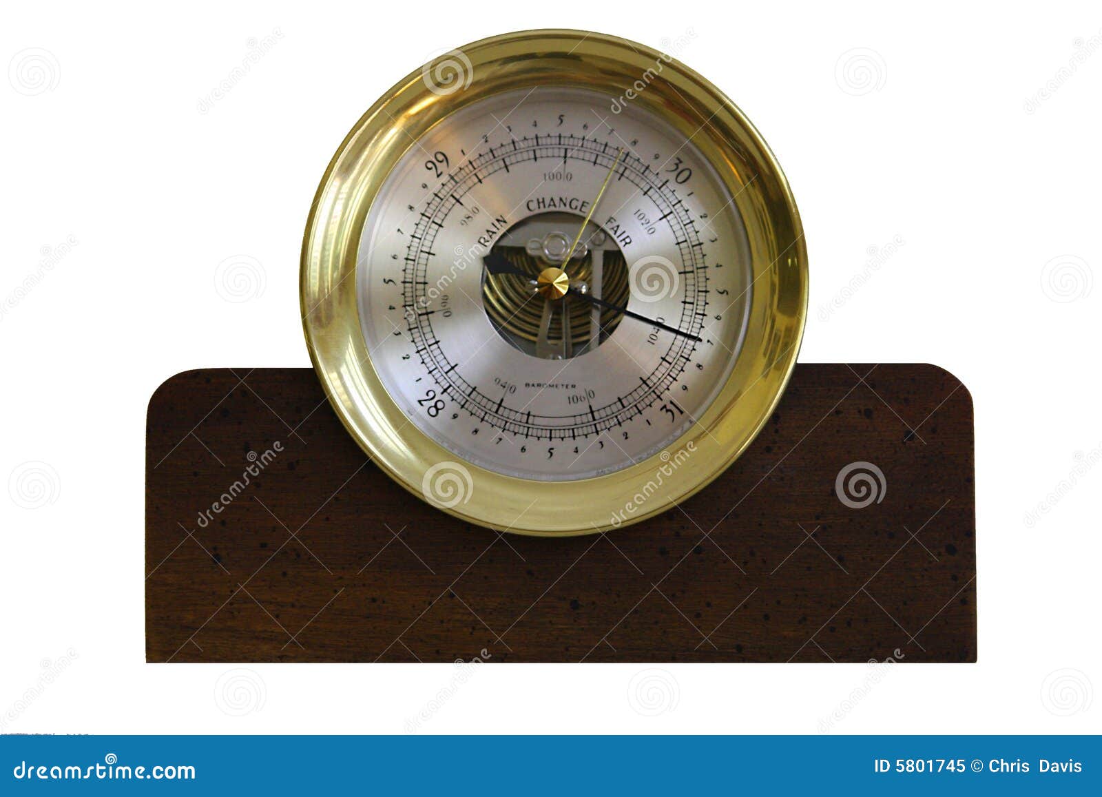 Brass Barometer, Thermometer, Hygrometer With White Face RoyaltyFree