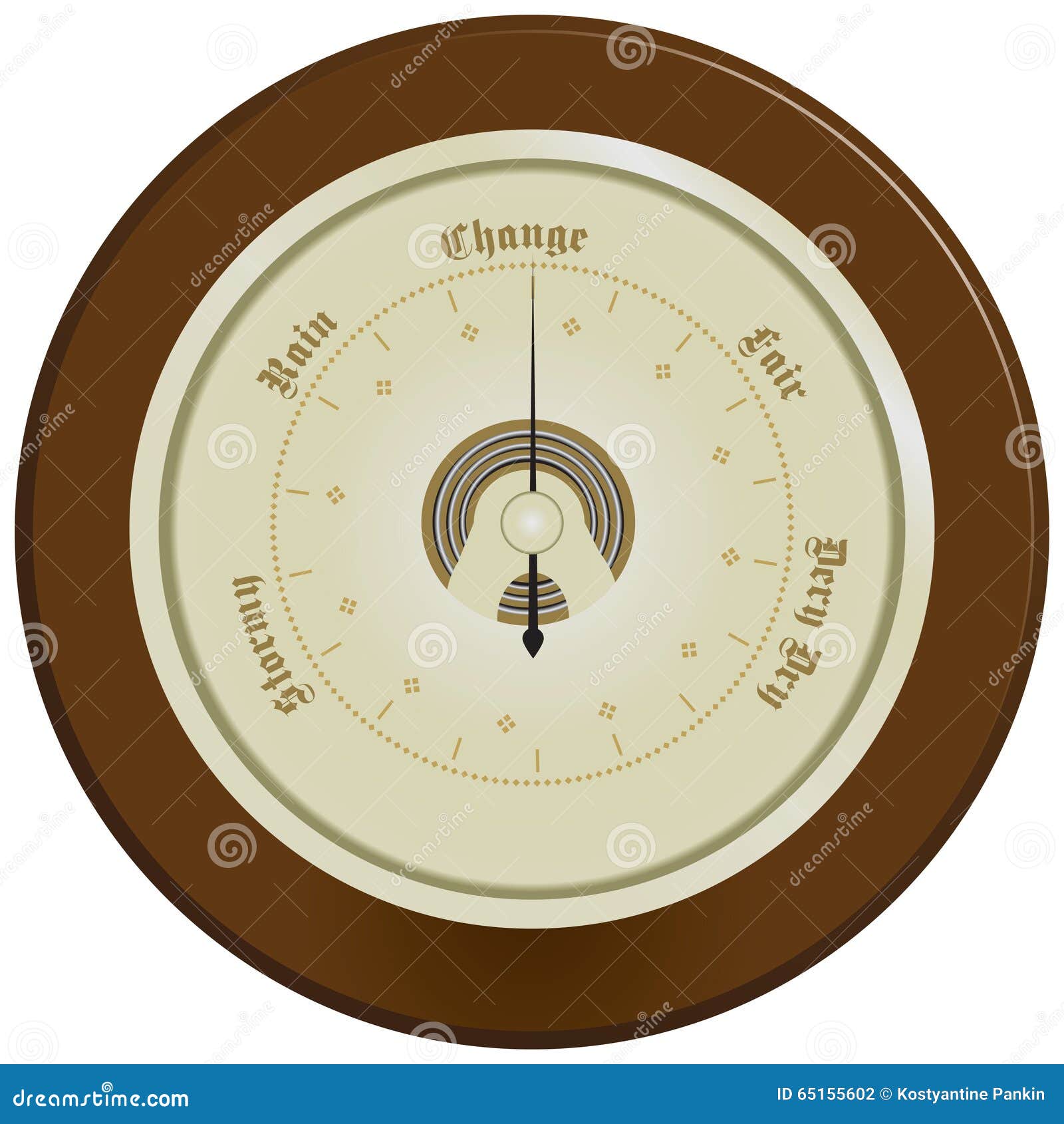 Barometer on dark wood stock vector. Illustration of climate 65155602