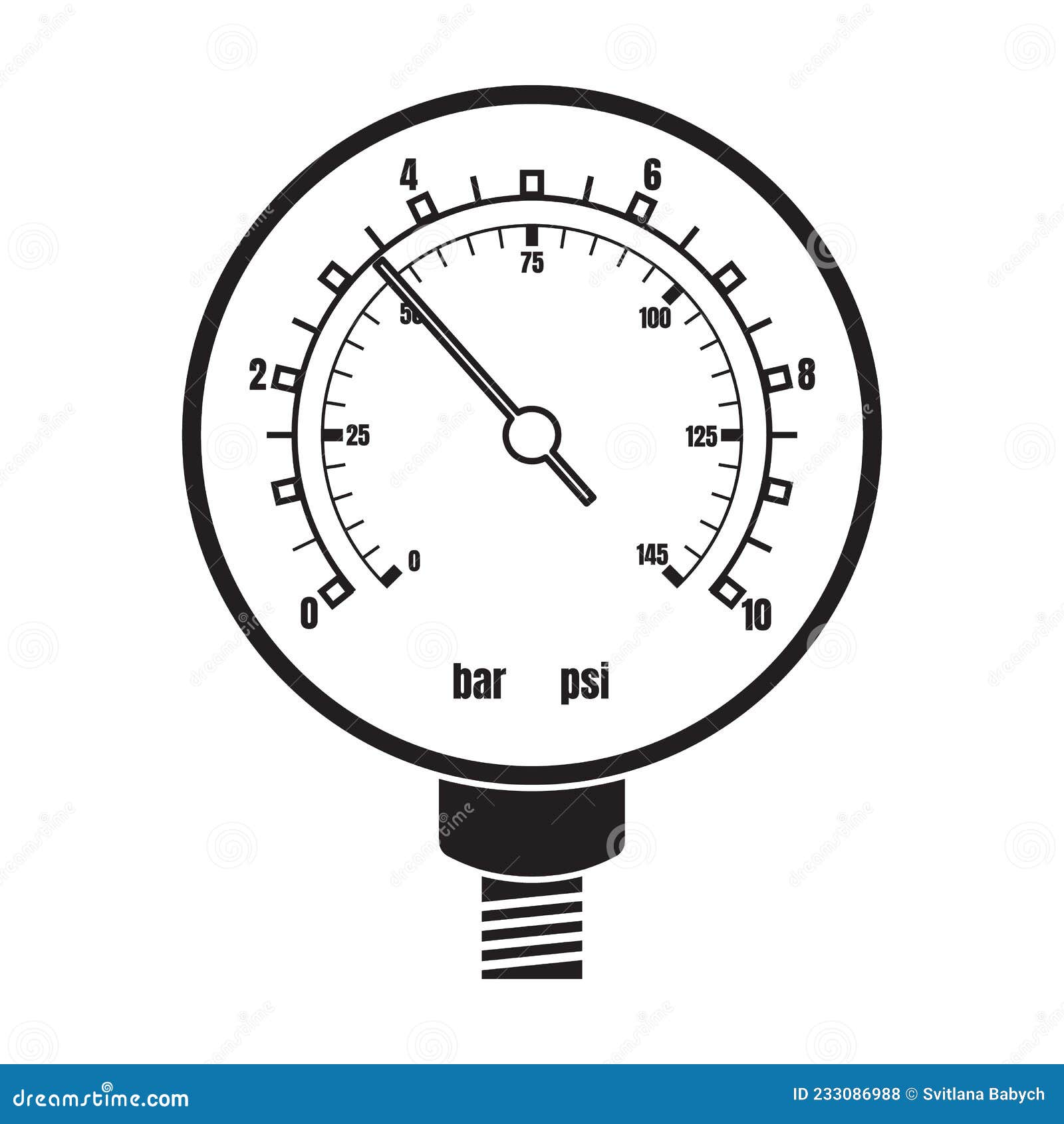 Barometer Vector Icon.Black Vector Icon Isolated on White Background