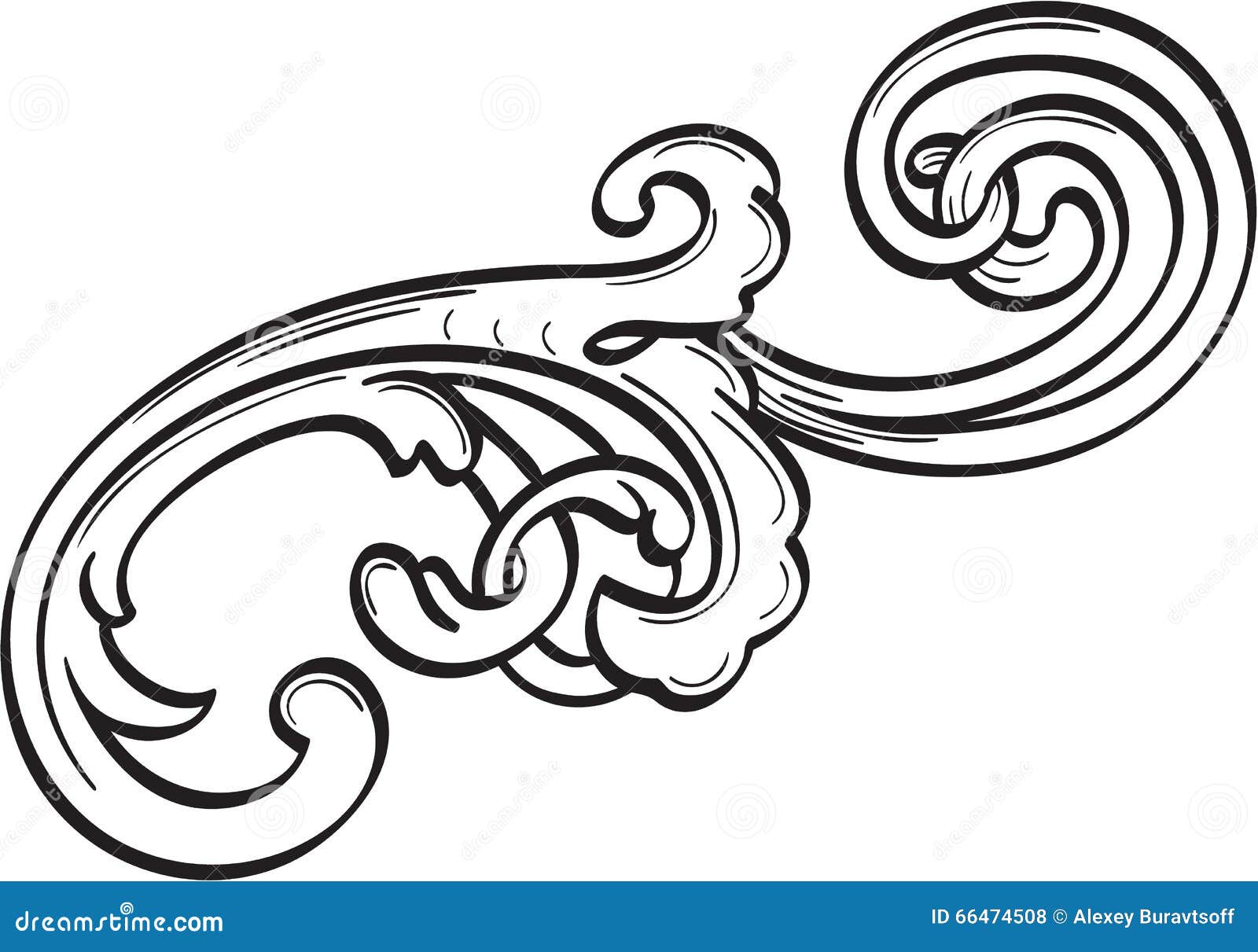 Baroque acanthus leaf stock vector. Illustration of classical - 66474508