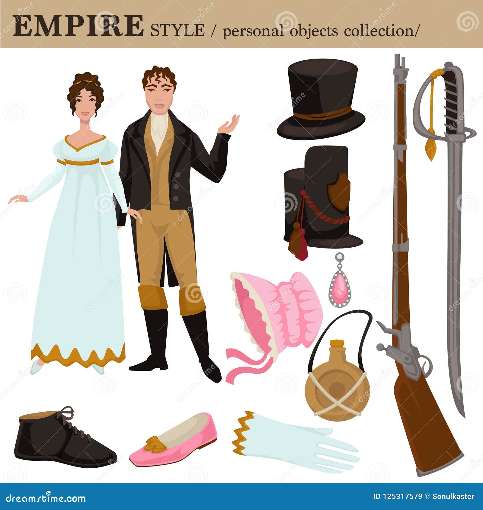 Baroque European 17 Century Clothes Style Stock Vector - of isolated, german: 125317579
