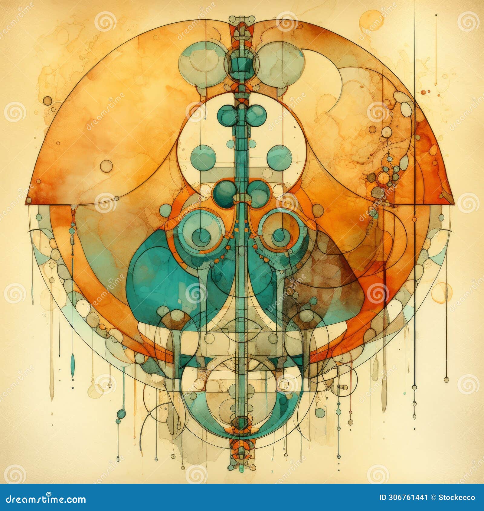 baroque digital watercolor science: textures, s, and symmetry