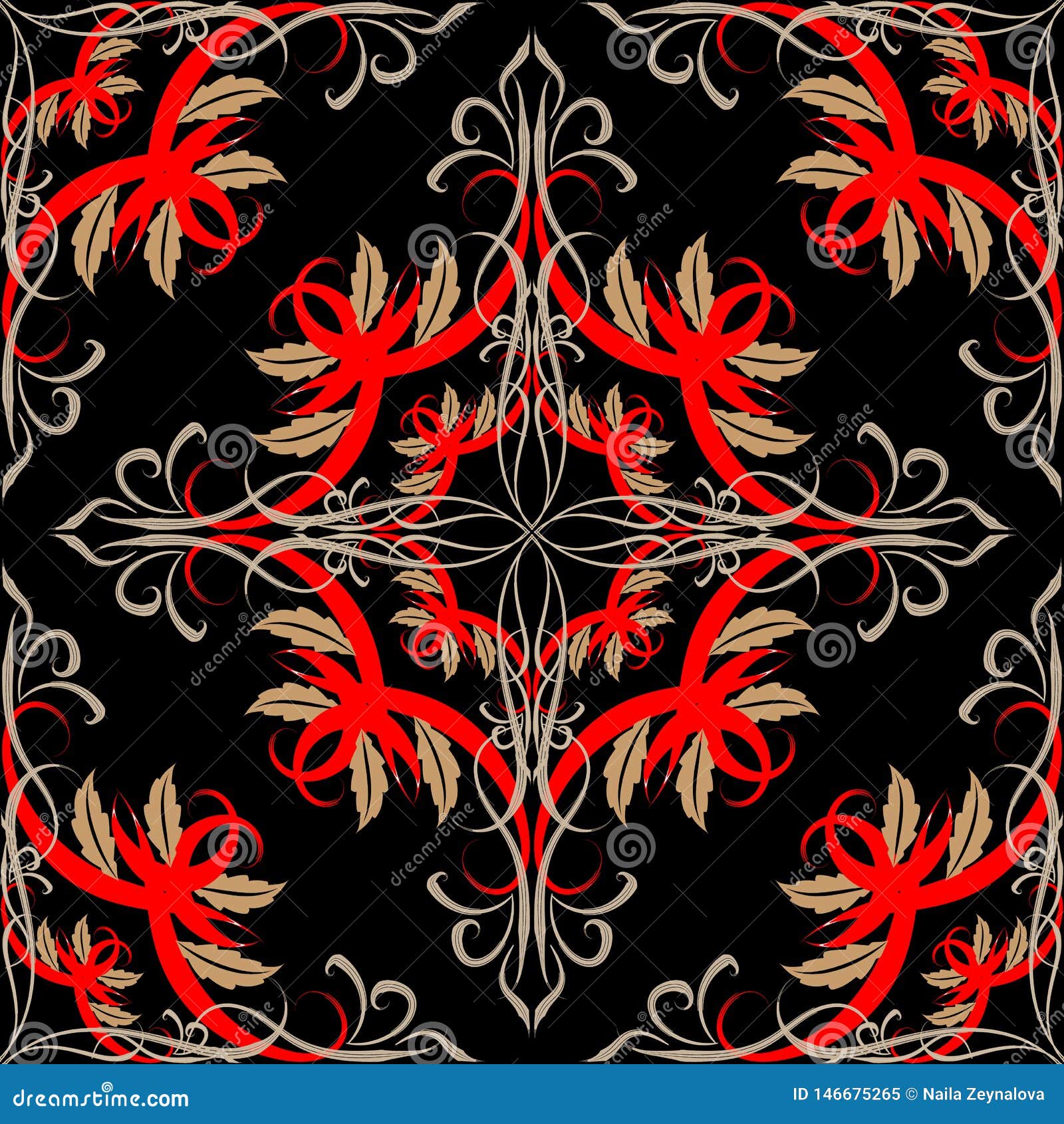 Download Baroque Floral Vector Seamless Pattern. Colorful Damask ...