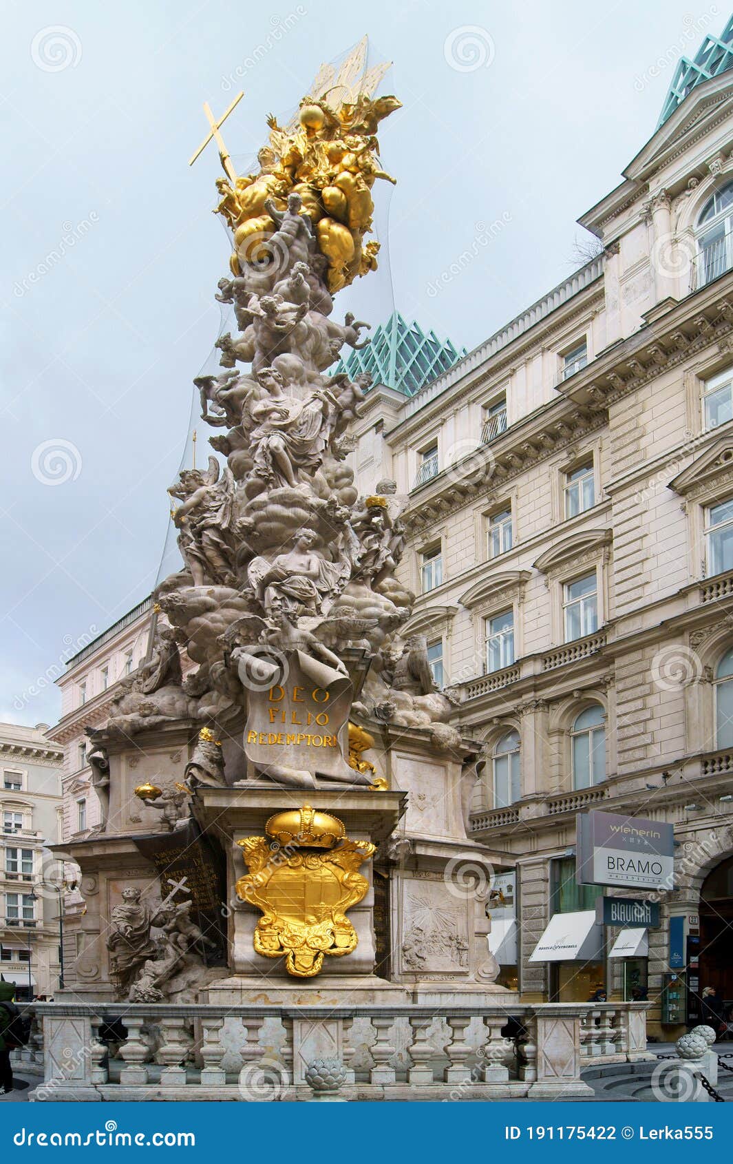Baroque Monument Plague Column on Graben in Vienna Editorial