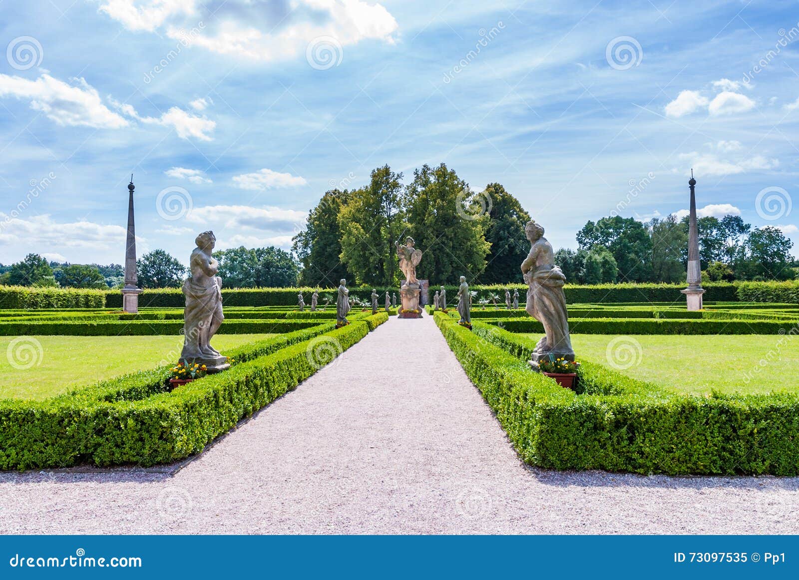 Baroque Park Garden Statues State Kuks Hospital Spa Chateau Stock