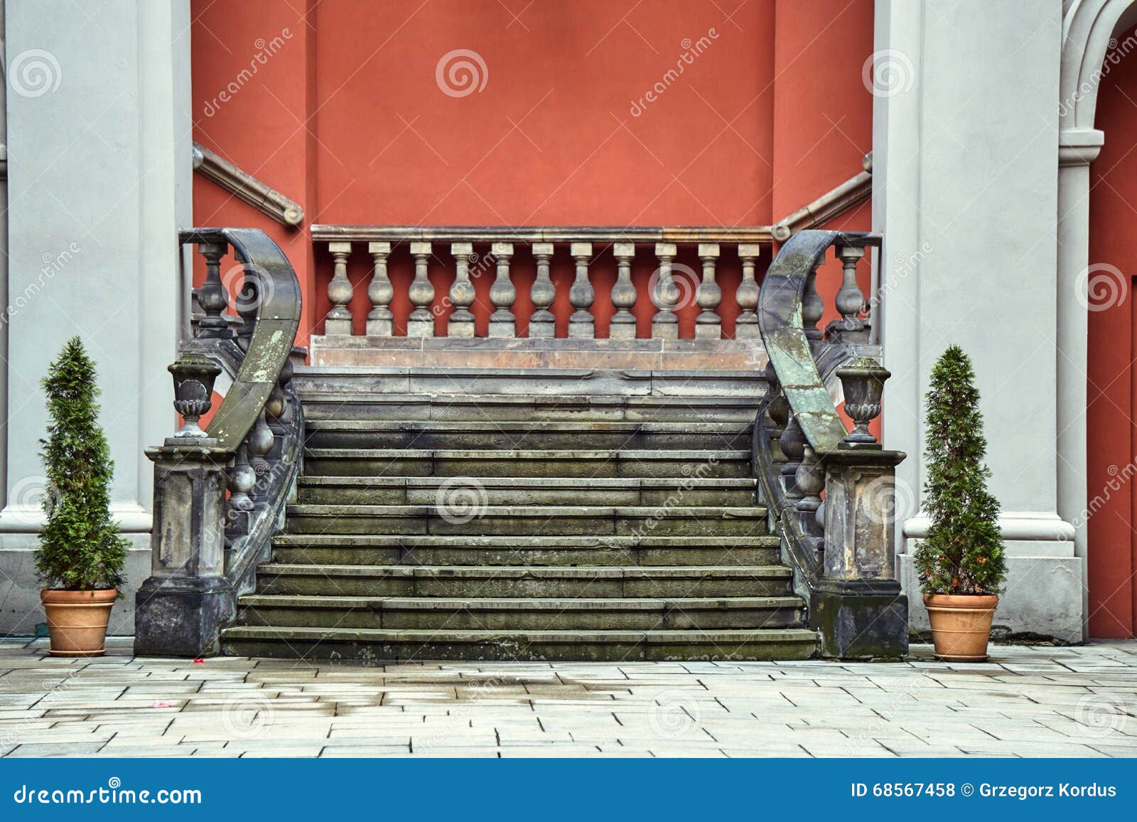 baroque staircase in the courtyard of the former college of the jesuits