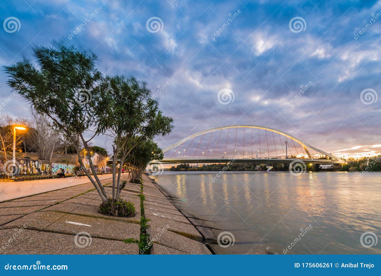 the barqueta bridge, in seville, spain