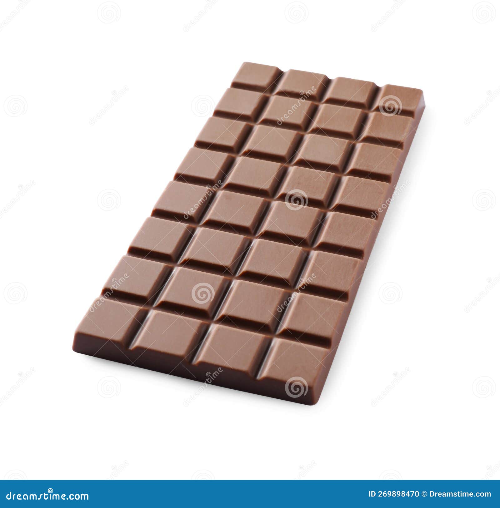 Barra Deliciosa De Chocolate De Leite Isolada Em Branco Foto de Stock