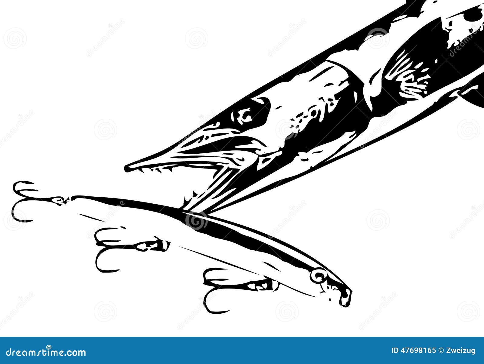 Barracuda Attacking Lure Vector Stock Vector - Illustration of