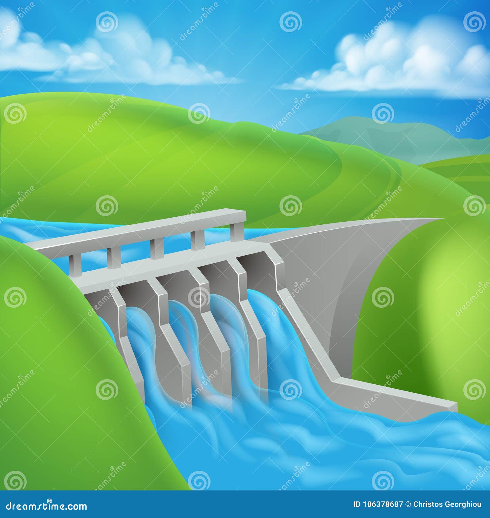 Barrage D'énergie Hydroélectrique Produisant De L'électricité