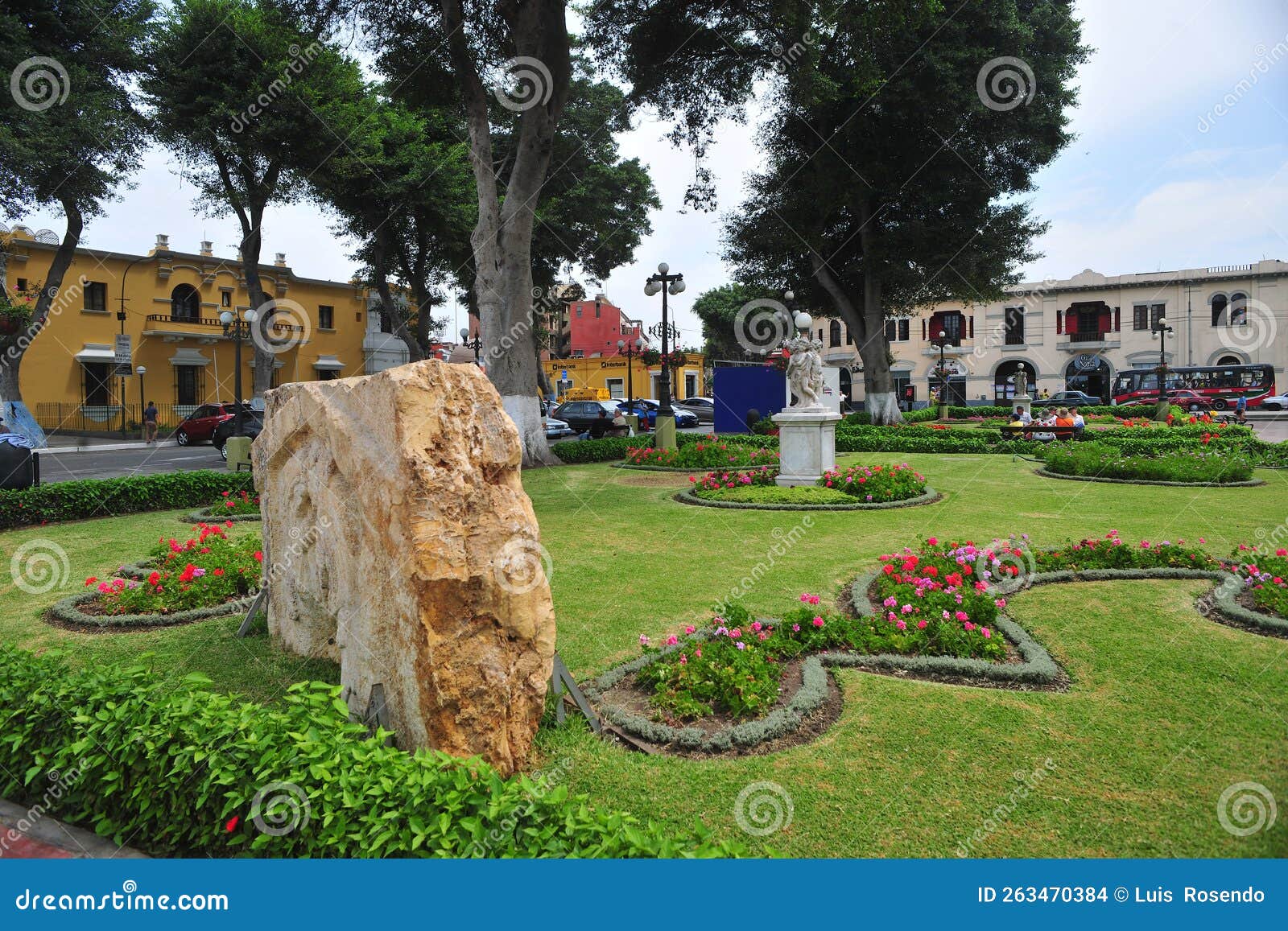 barranco lima-garden and flower square background arquitecture and building