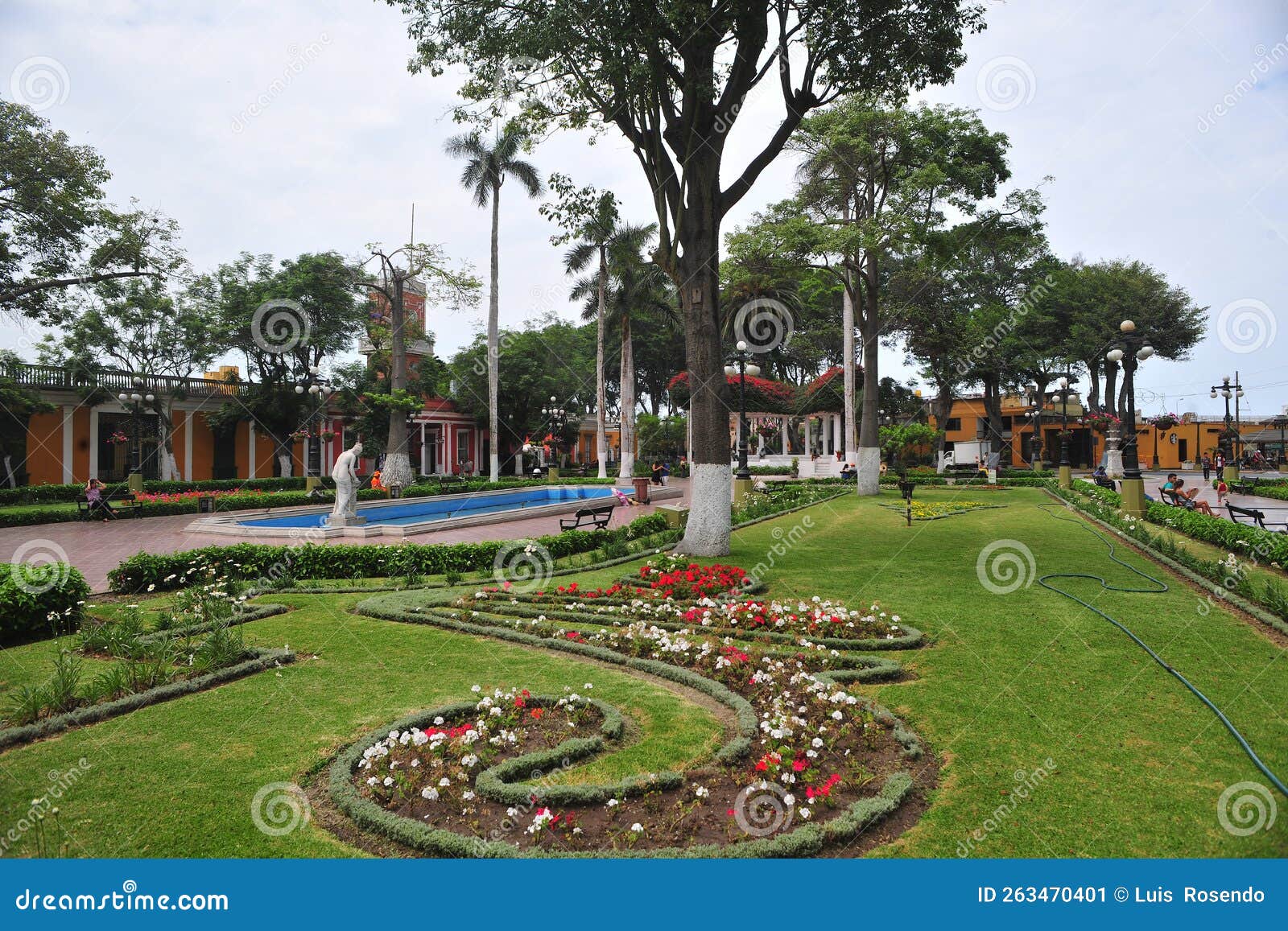 barranco lima-garden and flower square background arquitecture and building
