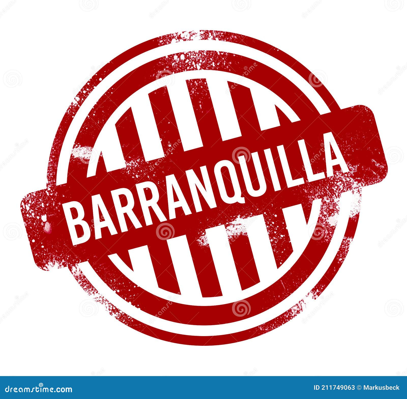 barranquilla - red grunge button, stamp