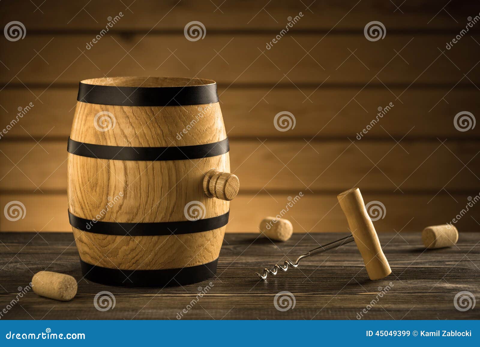 Barrel and corkscrew stock image. Image of vineyard, space 45049399
