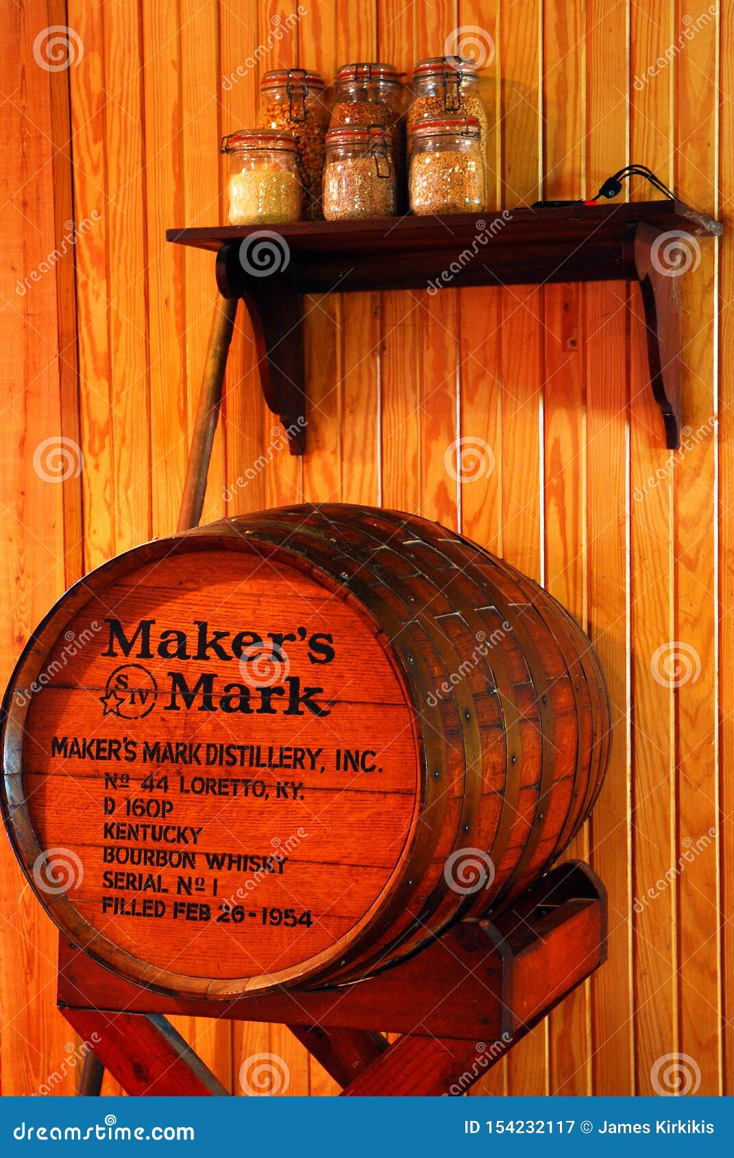 A Barrel at Makers Mark Distillery, Kentucky Editorial Photography