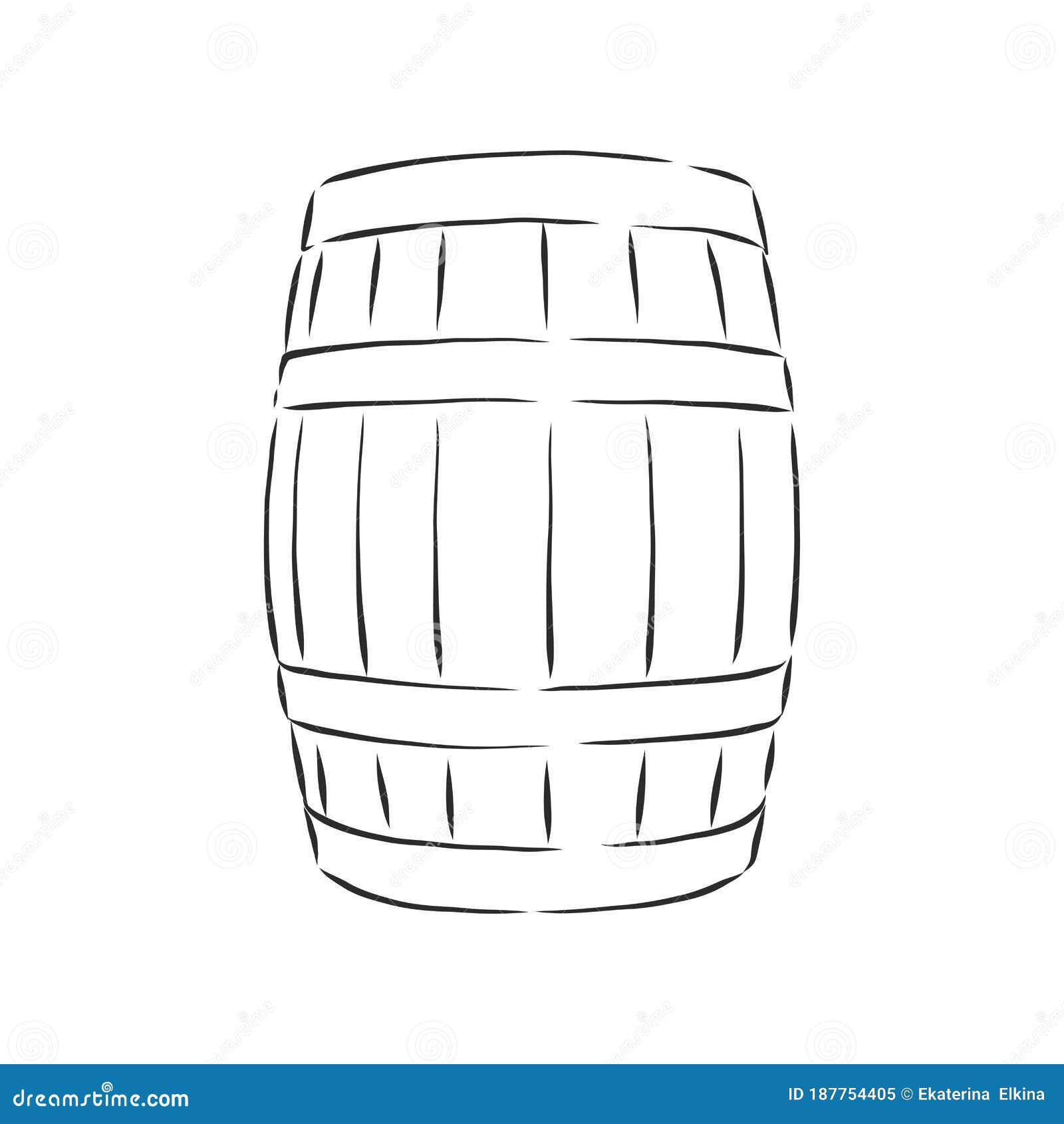Barrel, Wine, Element for Design, Hand Drawing, Vector. Barrel, Vector