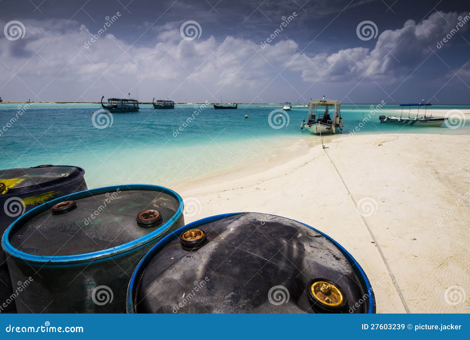 Barrels at the beach stock image. Image of relax, nature 27603239