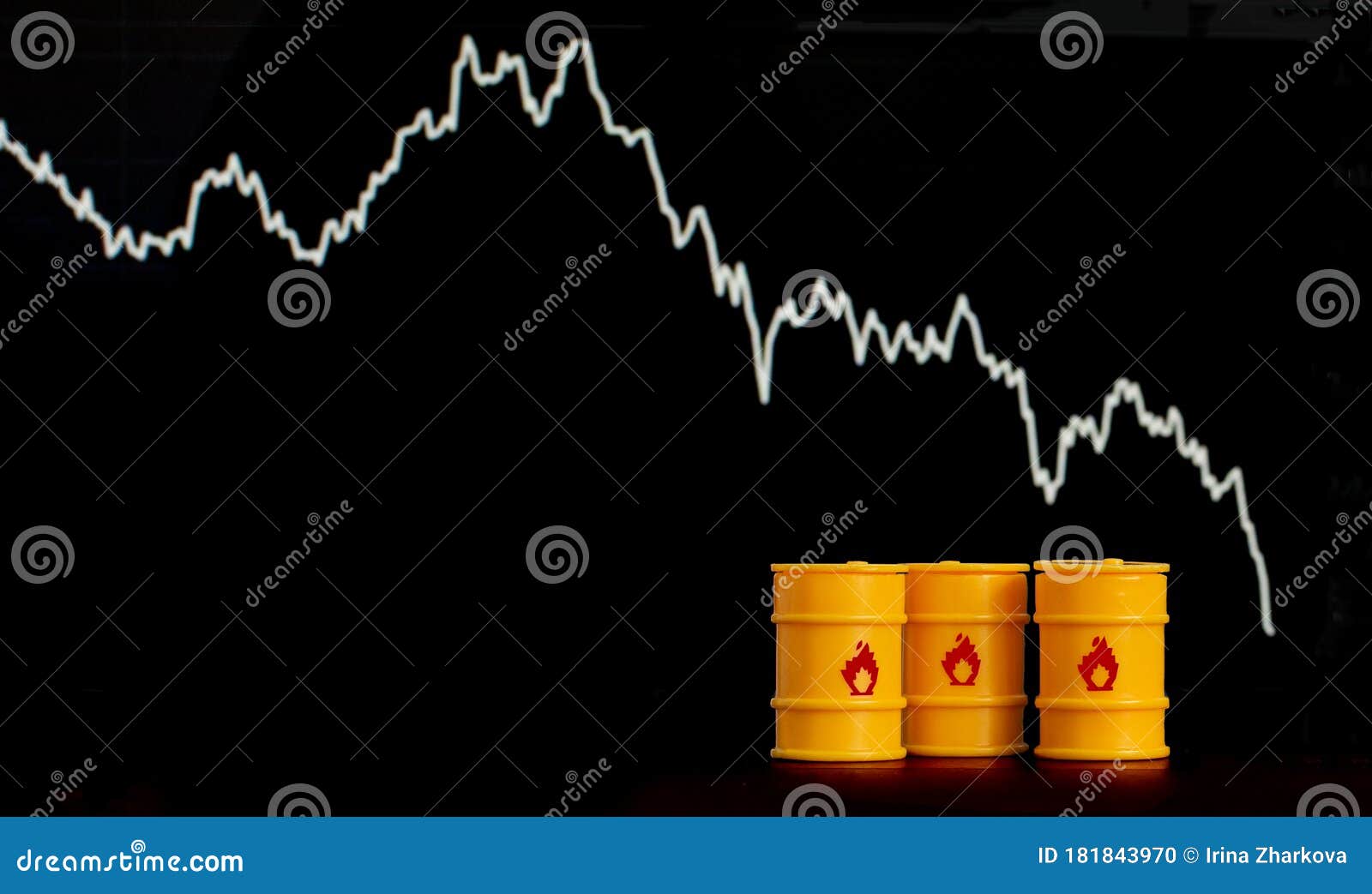 Falling Oil Chart Stock Photo 50959314