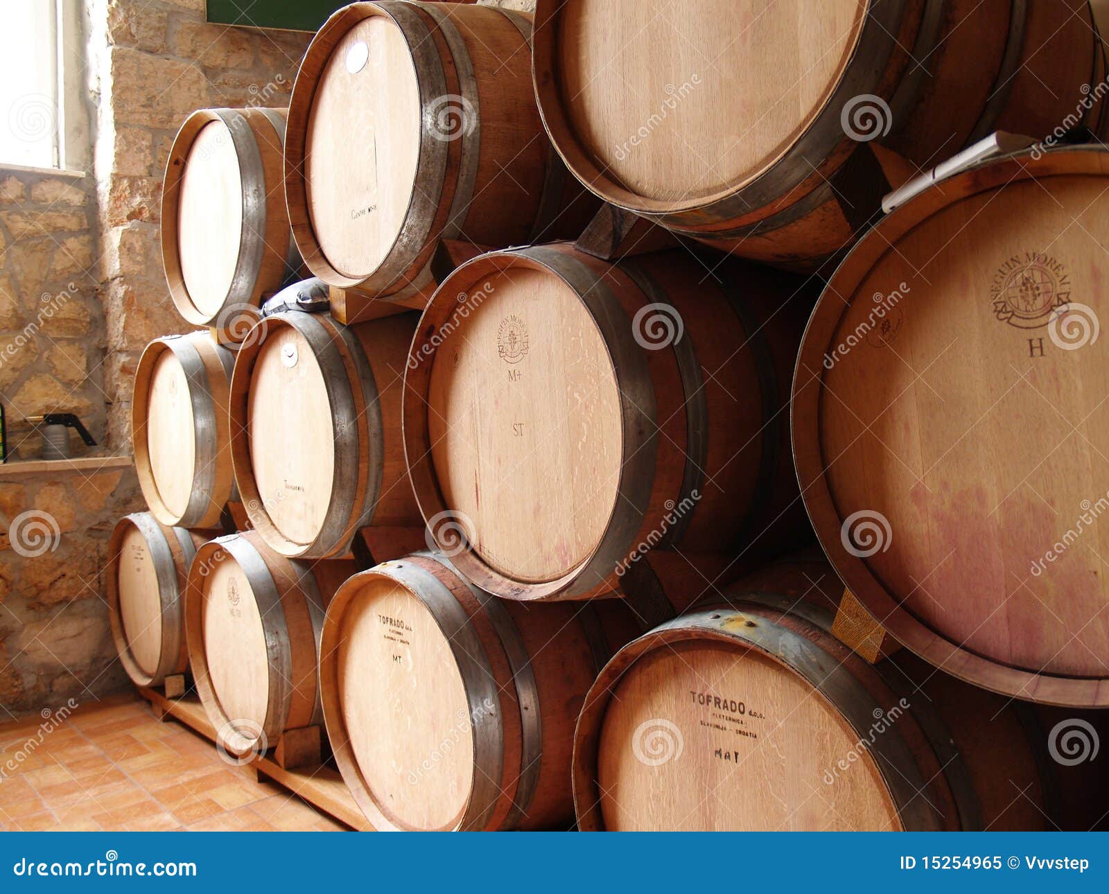 Barrels of wine stock image. Image of barrel, domestic 15254965