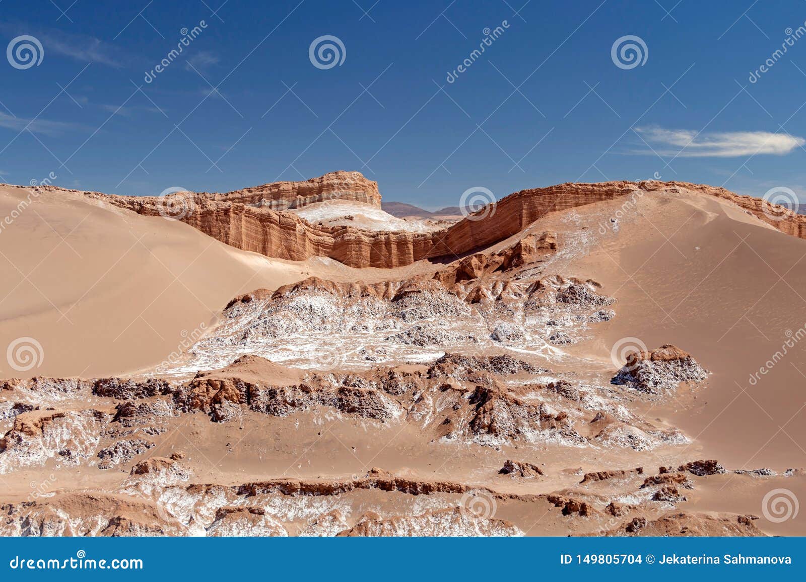 sand dunes in moon valley valle de la luna, atacama desert, chile