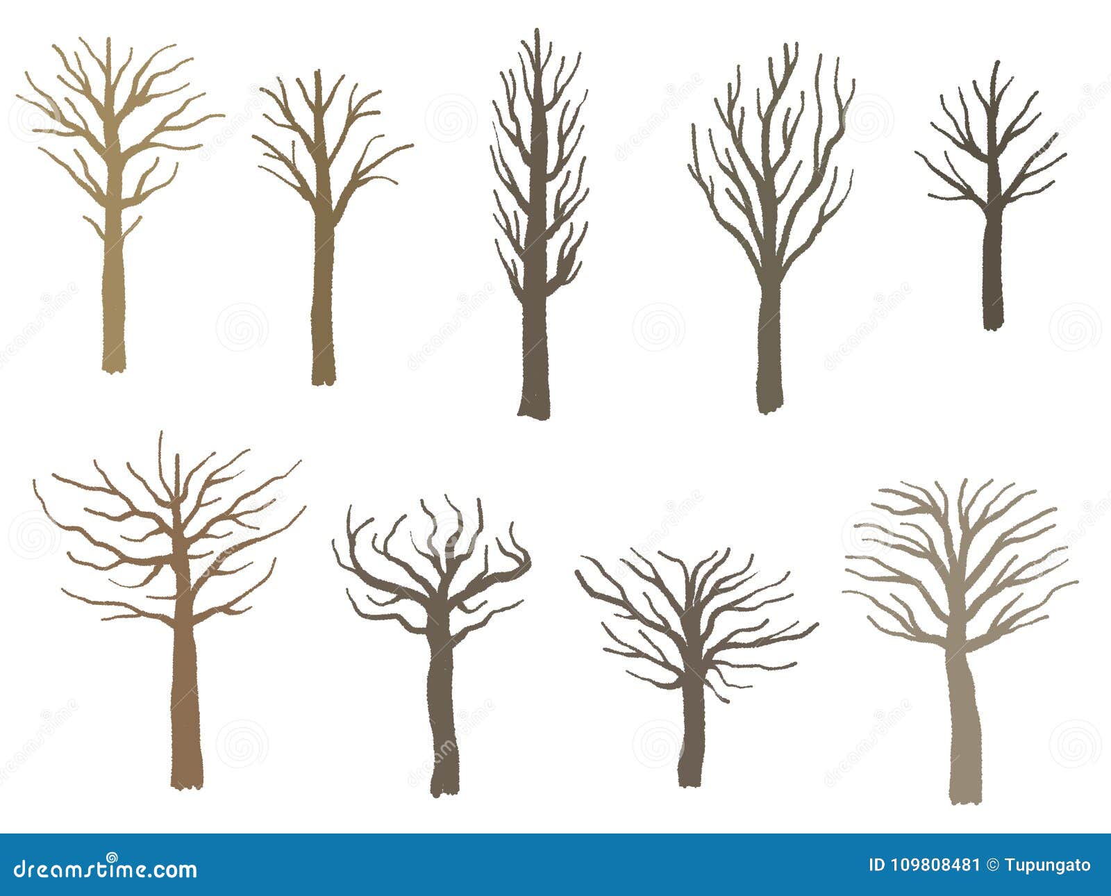 Barren tree set stock vector. Illustration of quirky - 109808481