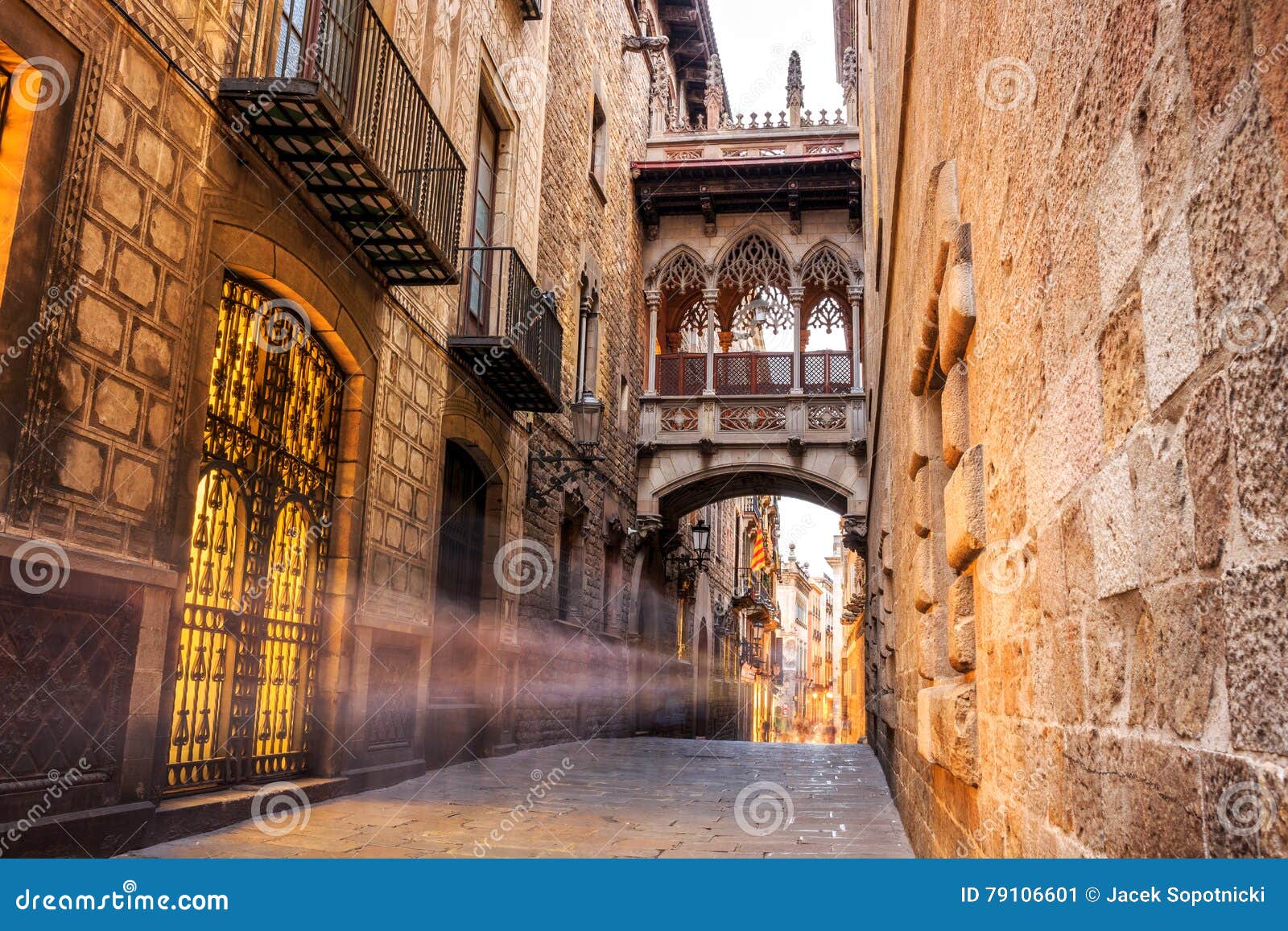 barri gotic quarter of barcelona, spain