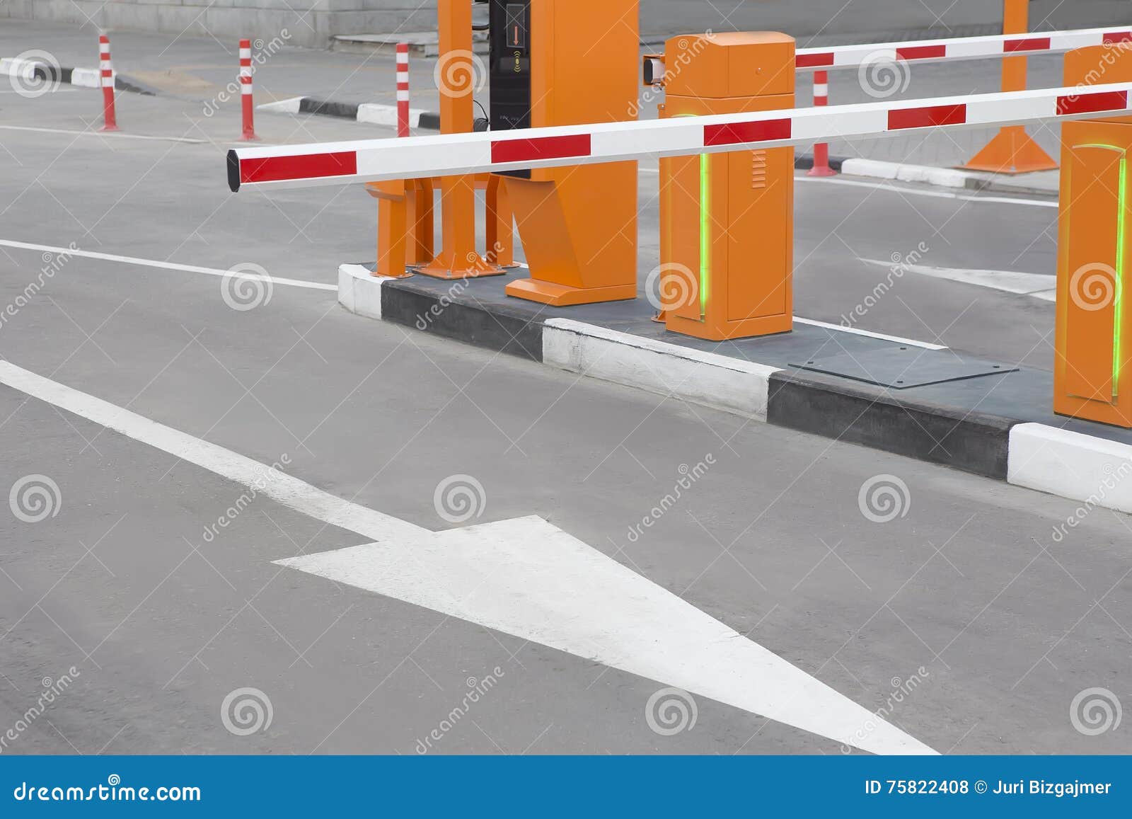 Barrier blocking entrance stock photo. Image of protection - 75822408