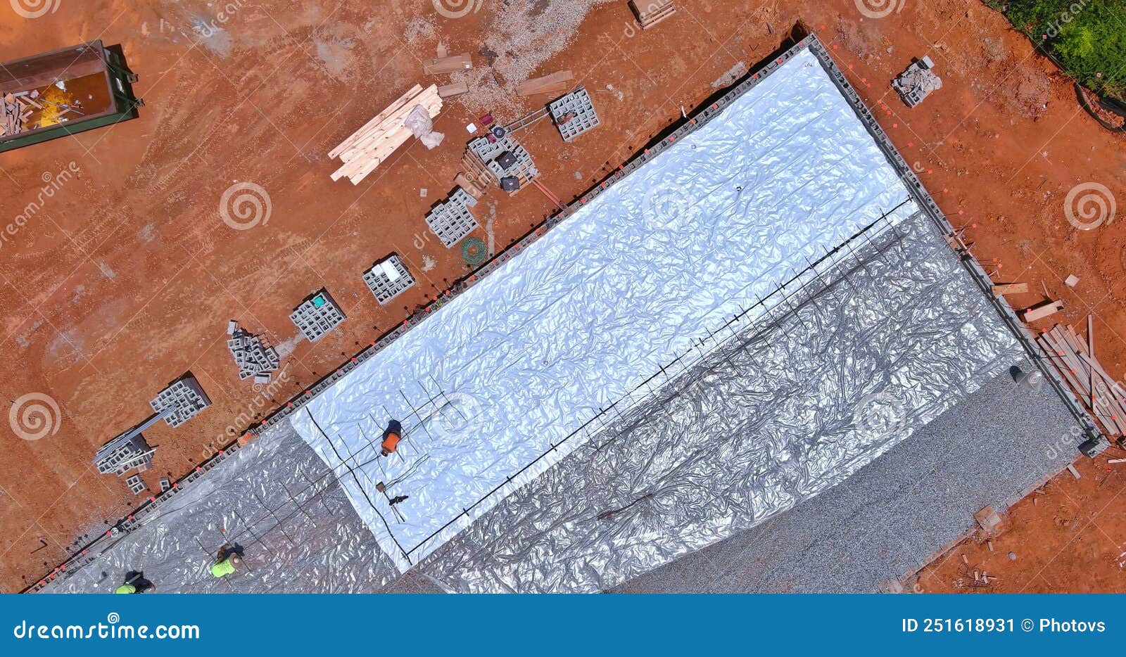 A Barrier Plastic Barrier is Installed before Concrete is Poured into