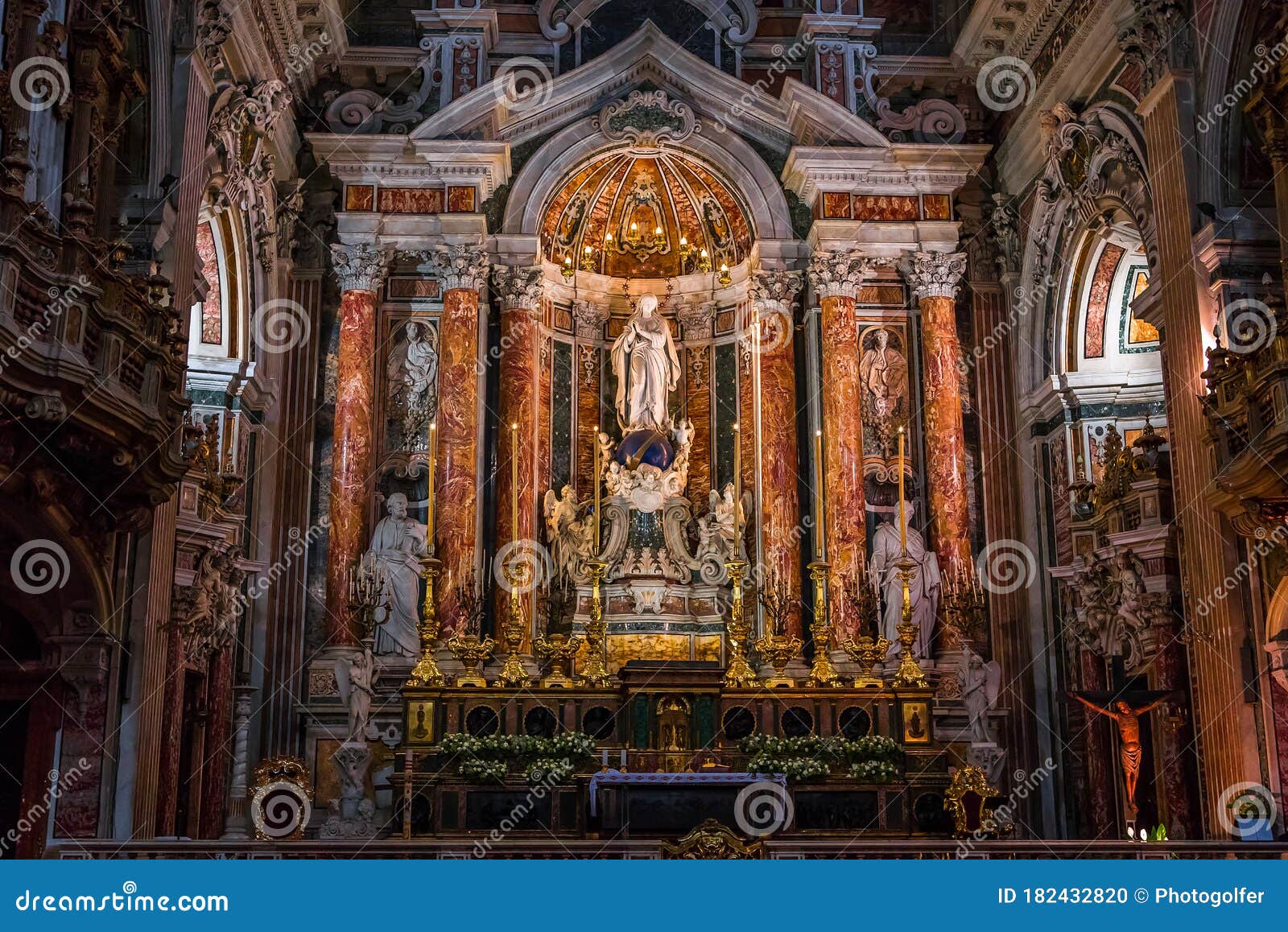 Barroco Church of the Gesu Nuovo, Naples, Italy Editorial Image ...