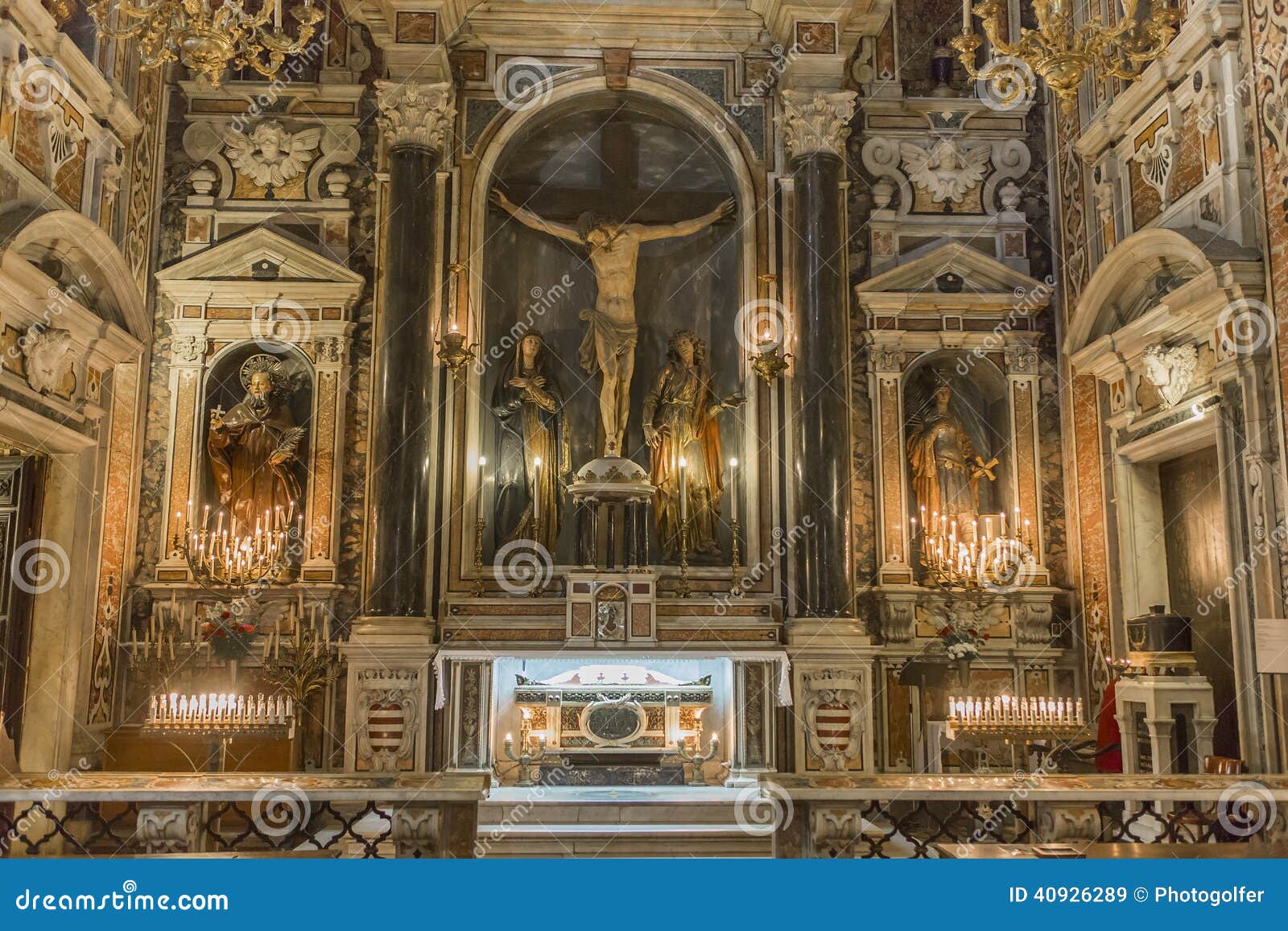 barroco church of the gesu nuovo, naples, italy