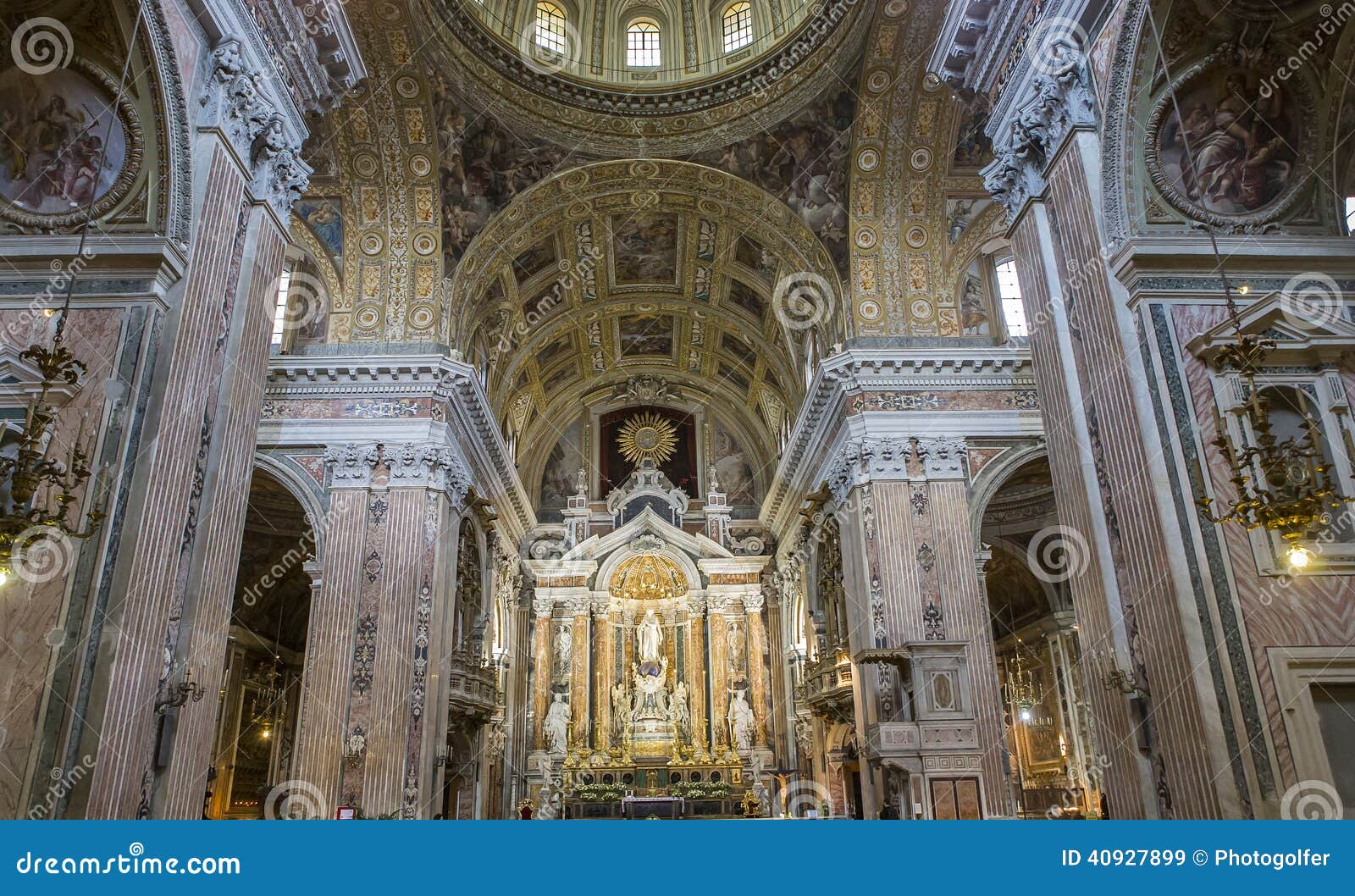 barroco church of the gesu nuovo, naples, italy