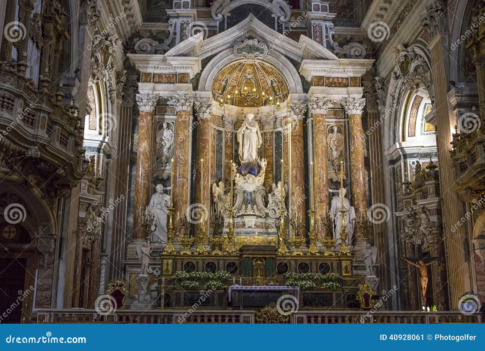 barroco church of the gesu nuovo, naples, italy