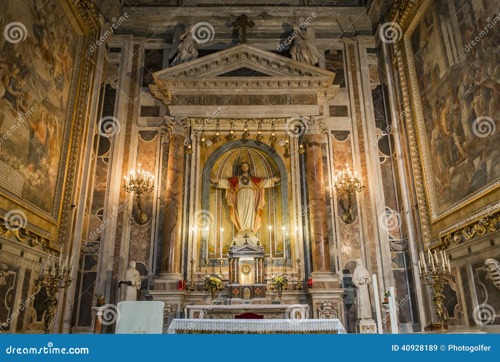 barroco church of the gesu nuovo, naples, italy