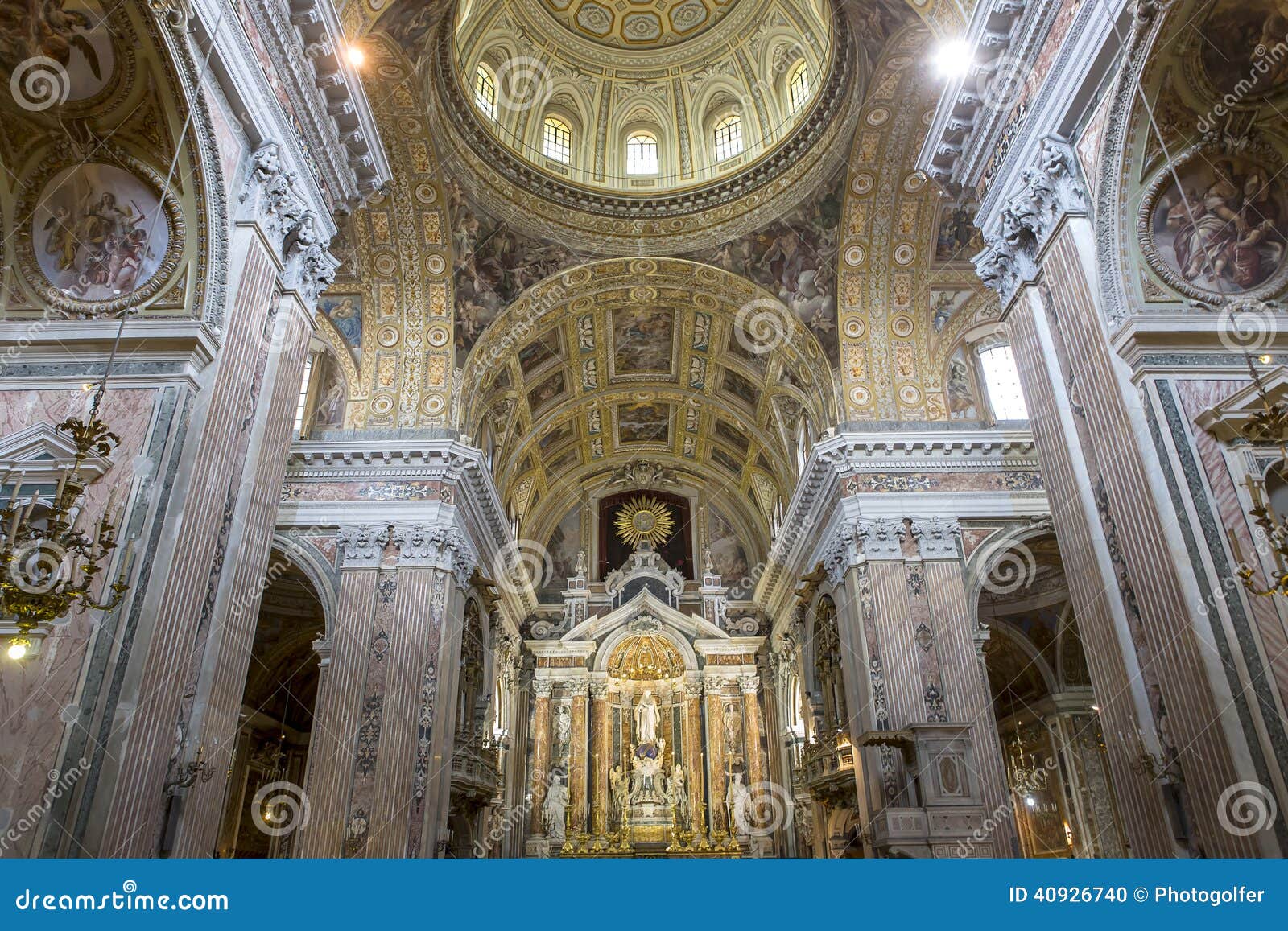 barroco church of the gesu nuovo, naples, italy