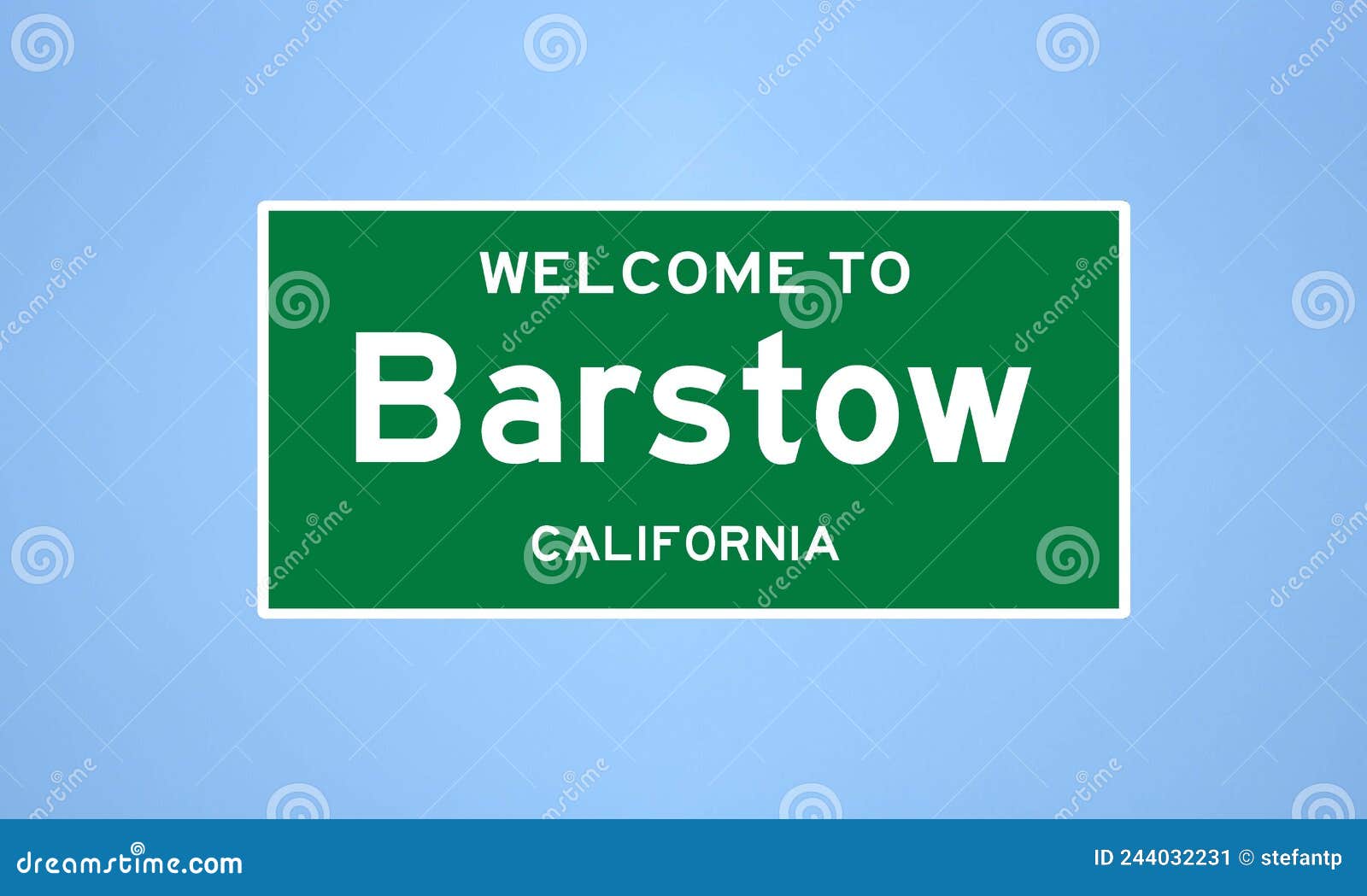 barstow, california city limit sign. town sign from the usa.