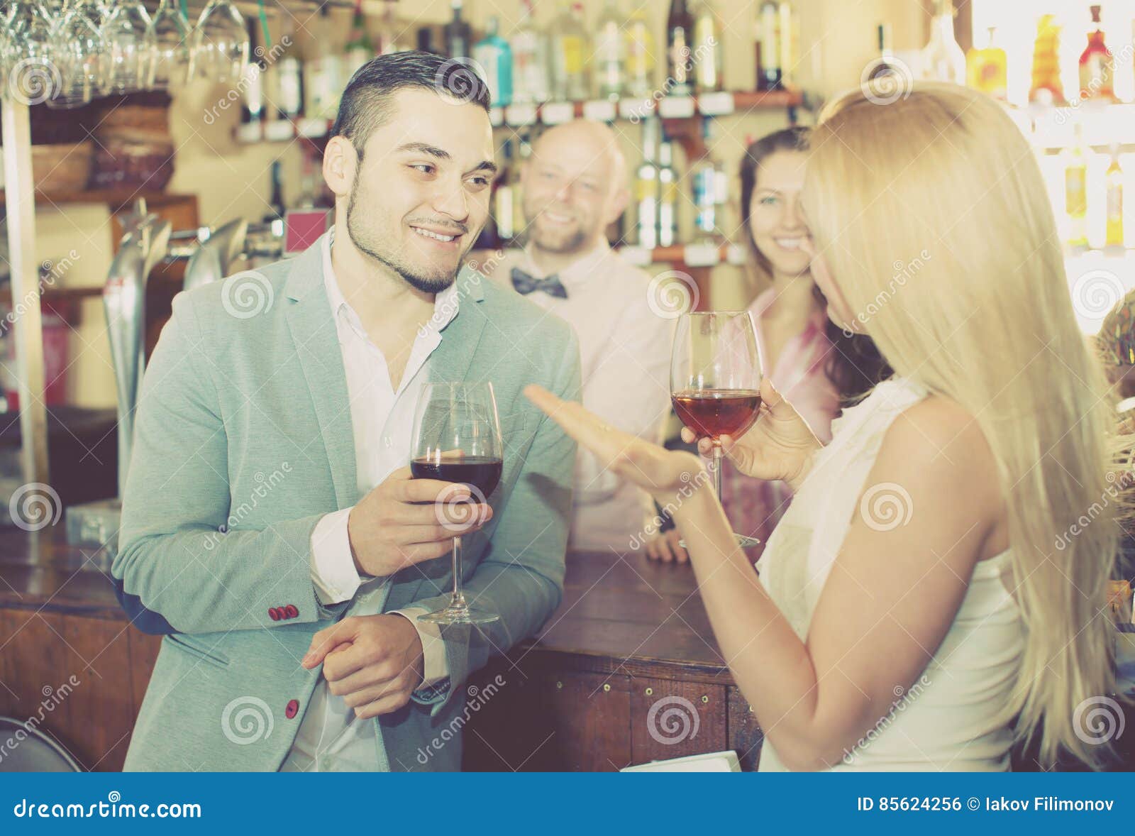 Bartender Entertaining Guests Stock Photo Image of boyfriend, lifestyle 85624256