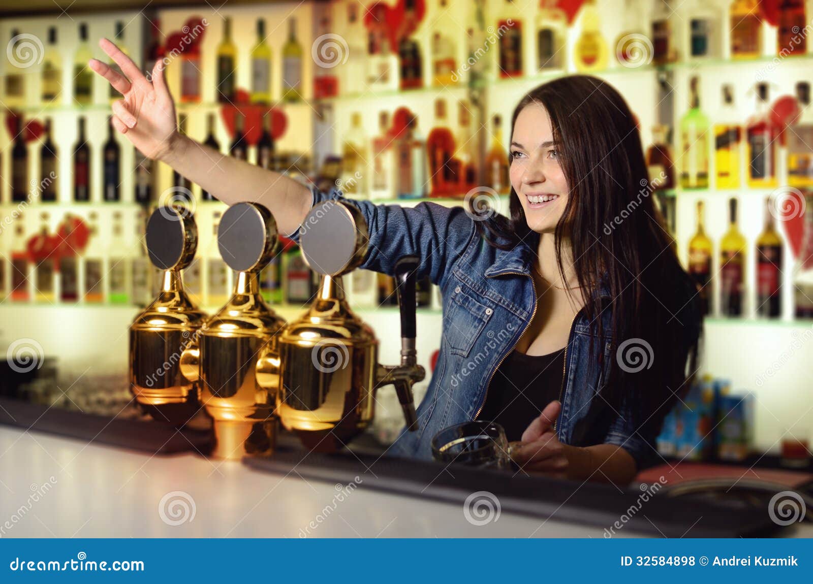 Smiling Bartender Holding Glass RoyaltyFree Stock Image 72047134