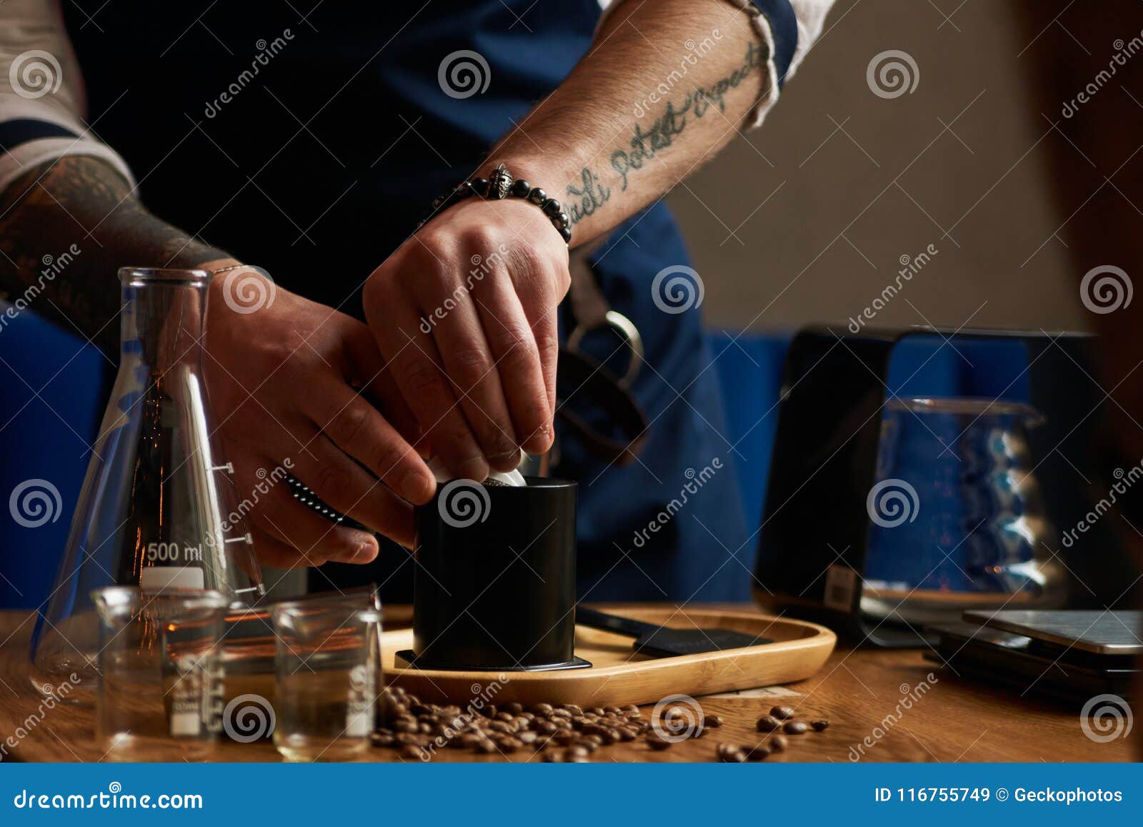 Bartender Making Alternative Coffee Stock Image Image of aroma