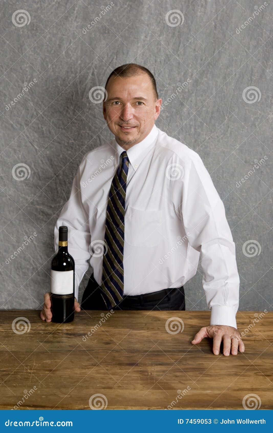 Bartender with wine stock image. Image of smile, caucasian 7459053