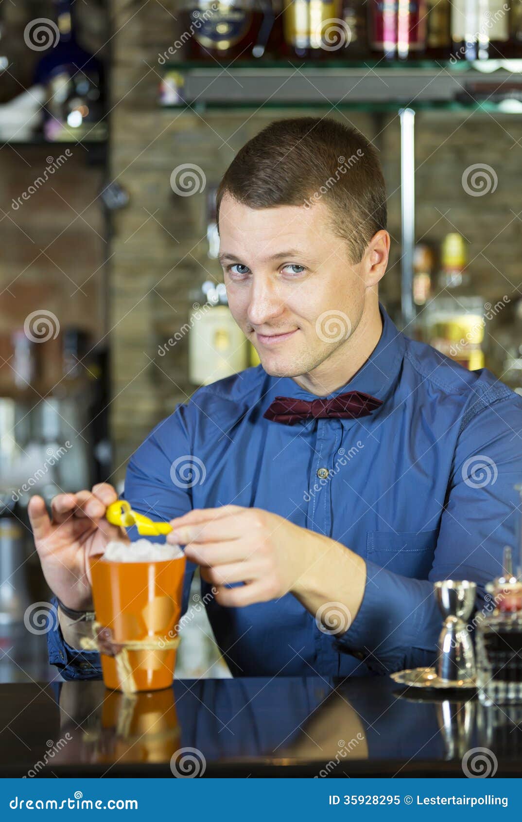 Bartender stock image. Image of clear, barman, drink 35928295