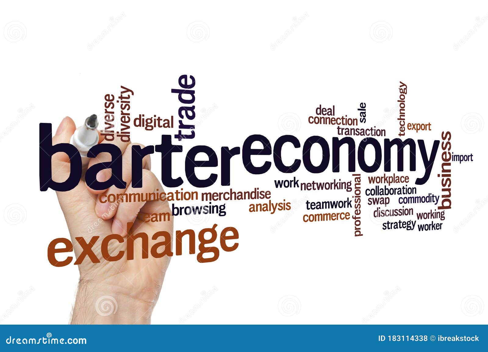 Barter Economy Word Cloud Concept Stock Illustration Illustration of