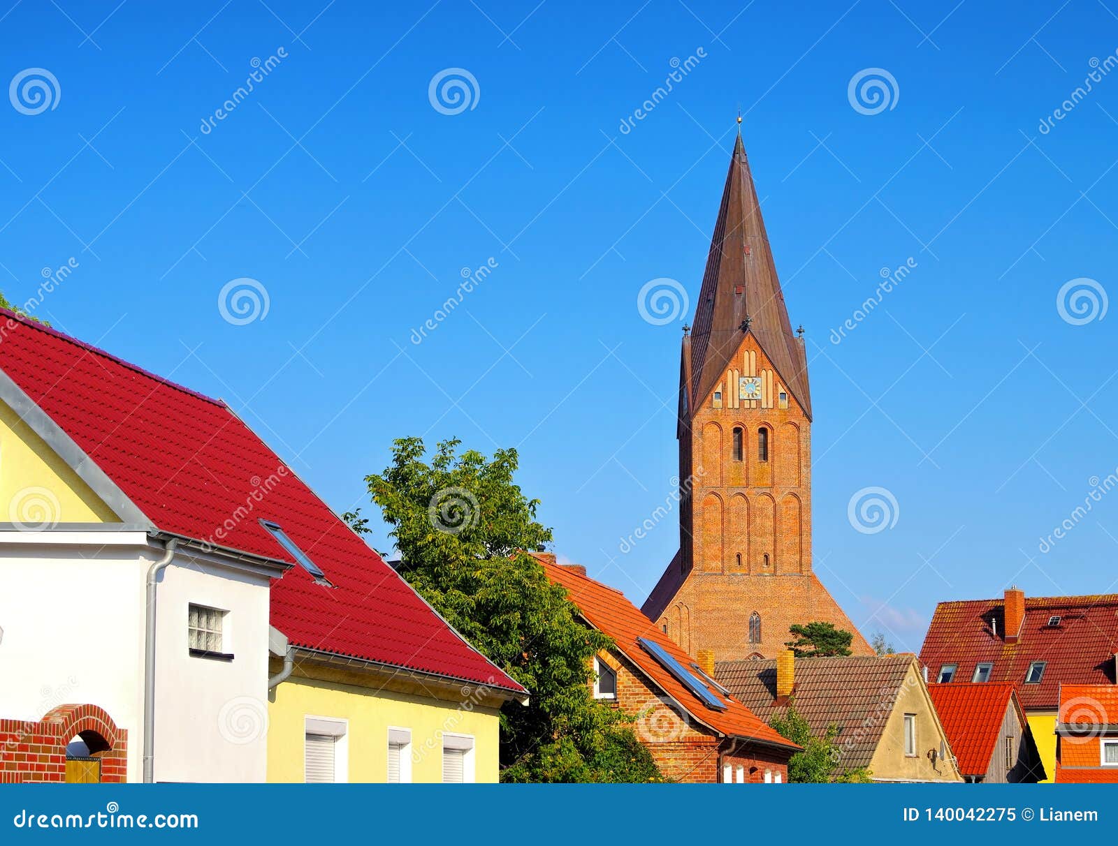 barth city and church, an old town on the bodden